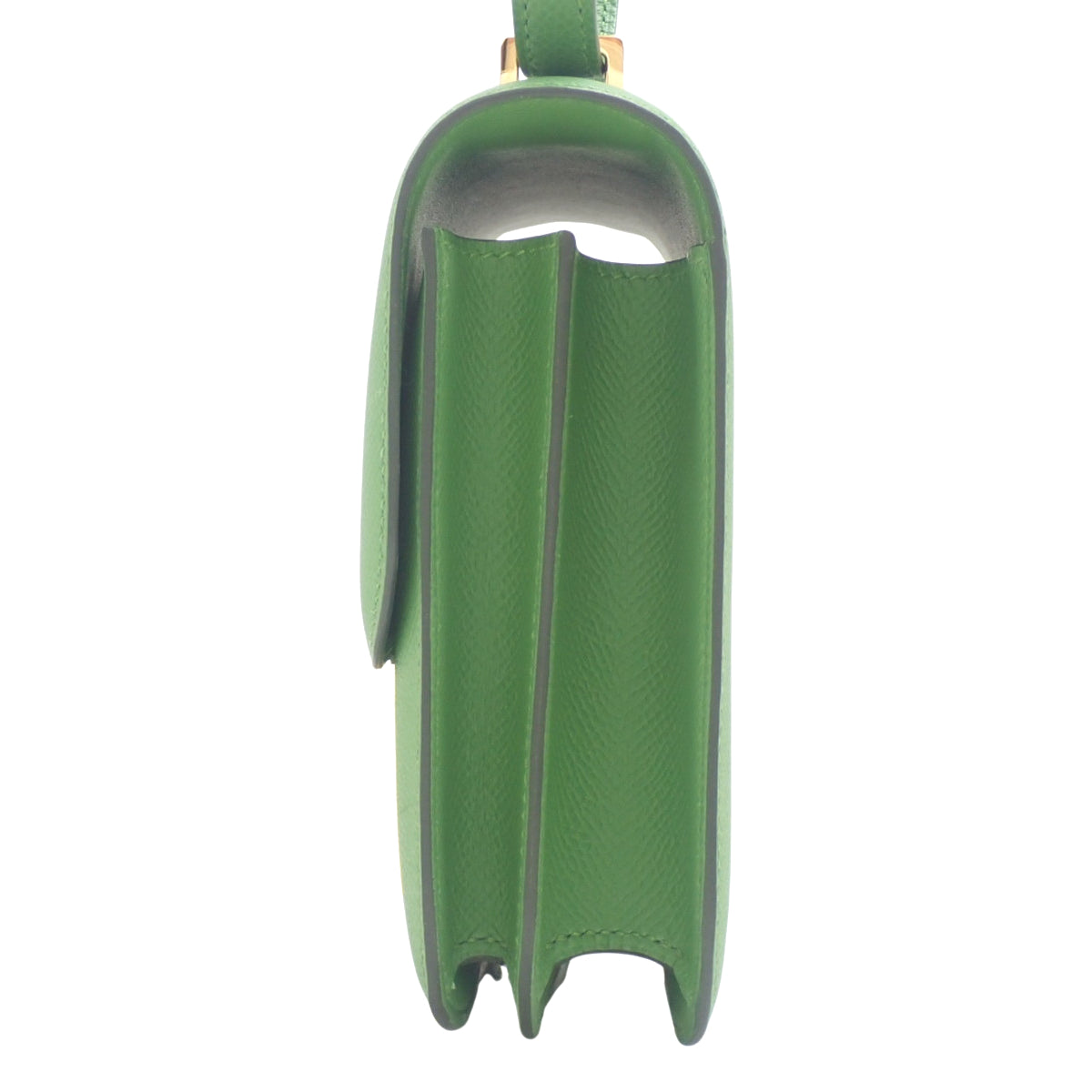 Constance 3 Mini Miroir Epsom Vert Yucca Gold Hardware with Double Stamp