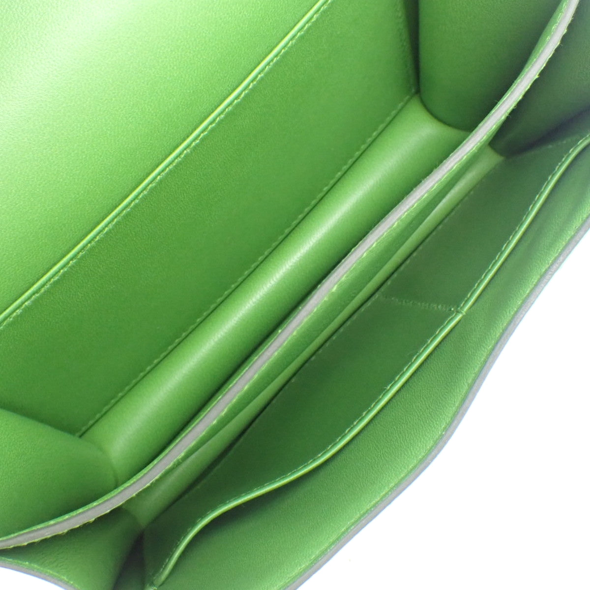 Constance 3 Mini Miroir Epsom Vert Yucca Gold Hardware with Double Stamp