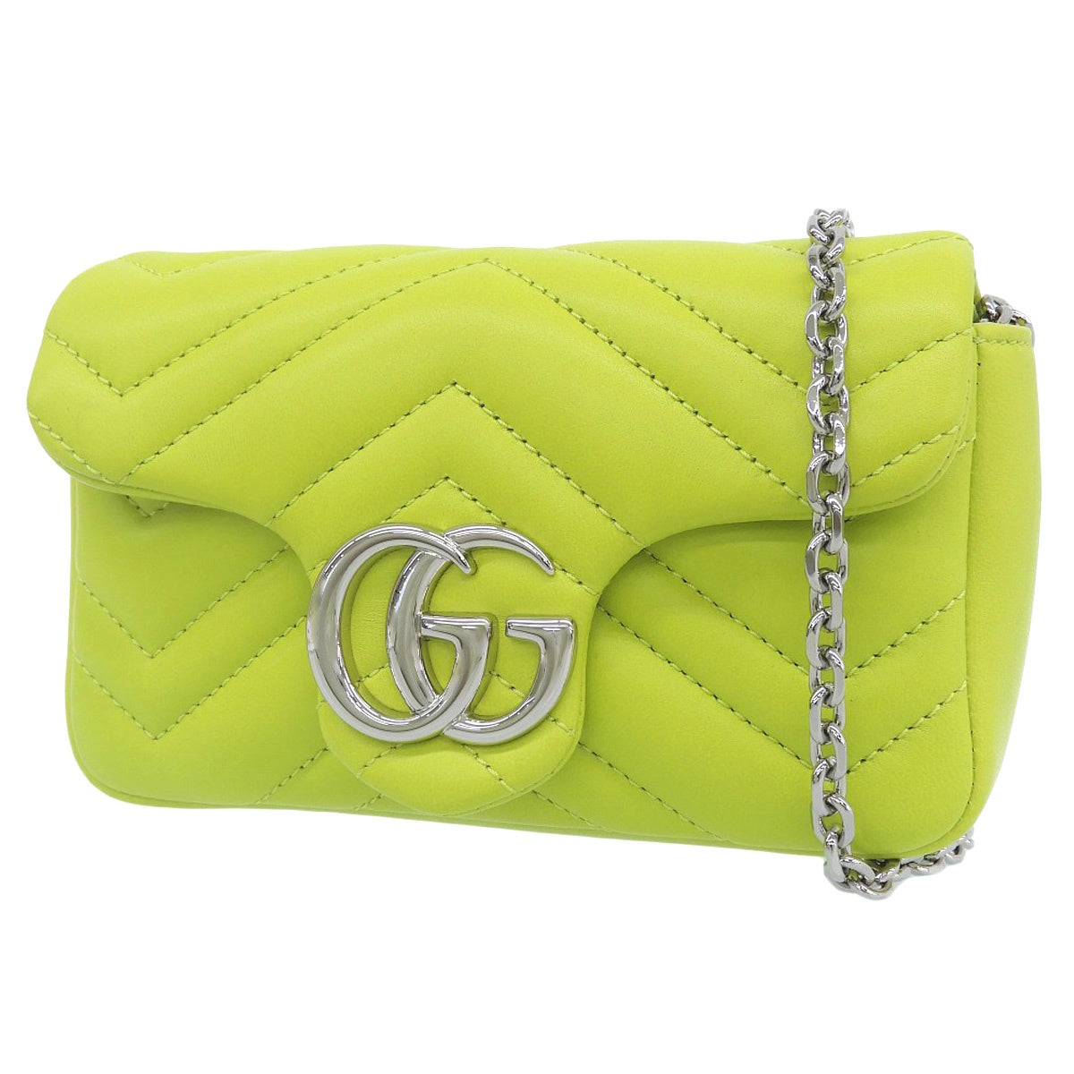 GGマーモント ミニ ショルダーバッグ ナッパレザー ブライトグリーン 841290