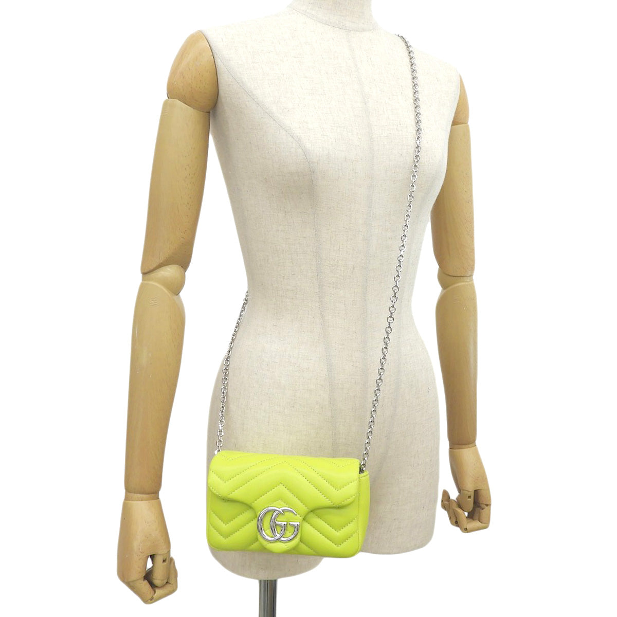 GG Marmont Mini Shoulder Bag Nappa Leather Bright Green 841290