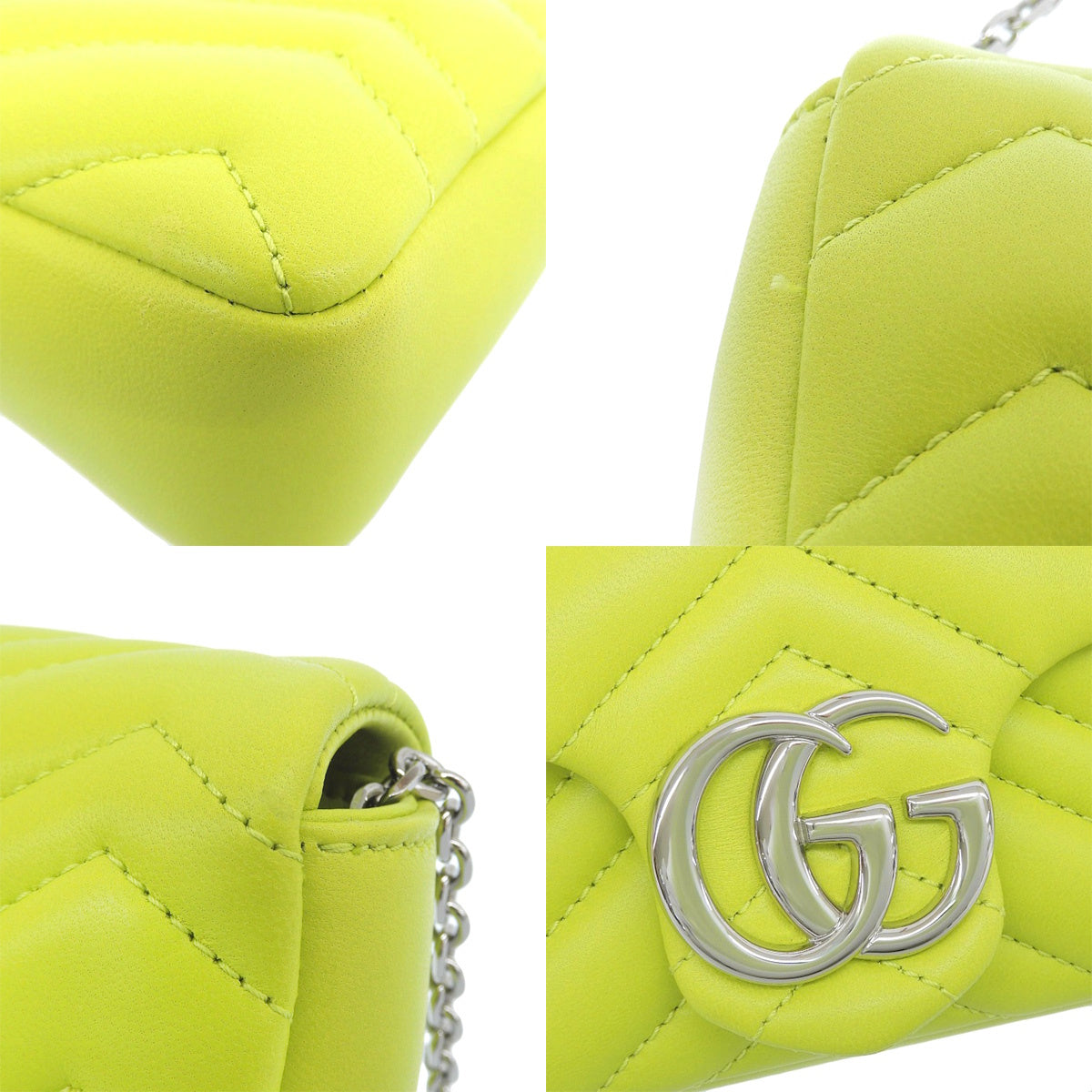 GG Marmont Mini Shoulder Bag Nappa Leather Bright Green 841290