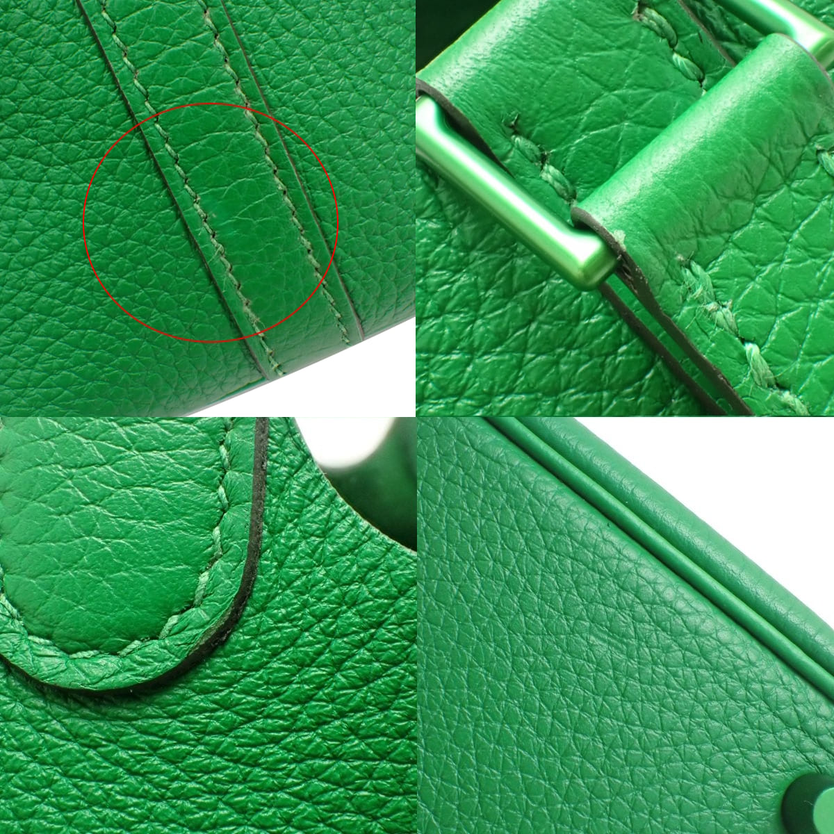 Picotin Lock PM 单色 Taurillon Clemence 竹纹皮革，配绿色五金件和 Z 字印记