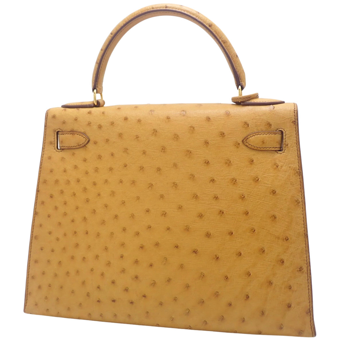 ケリー28 (外縫い) オーストリッチ チェスナッツ ゴールド金具 ○V刻印