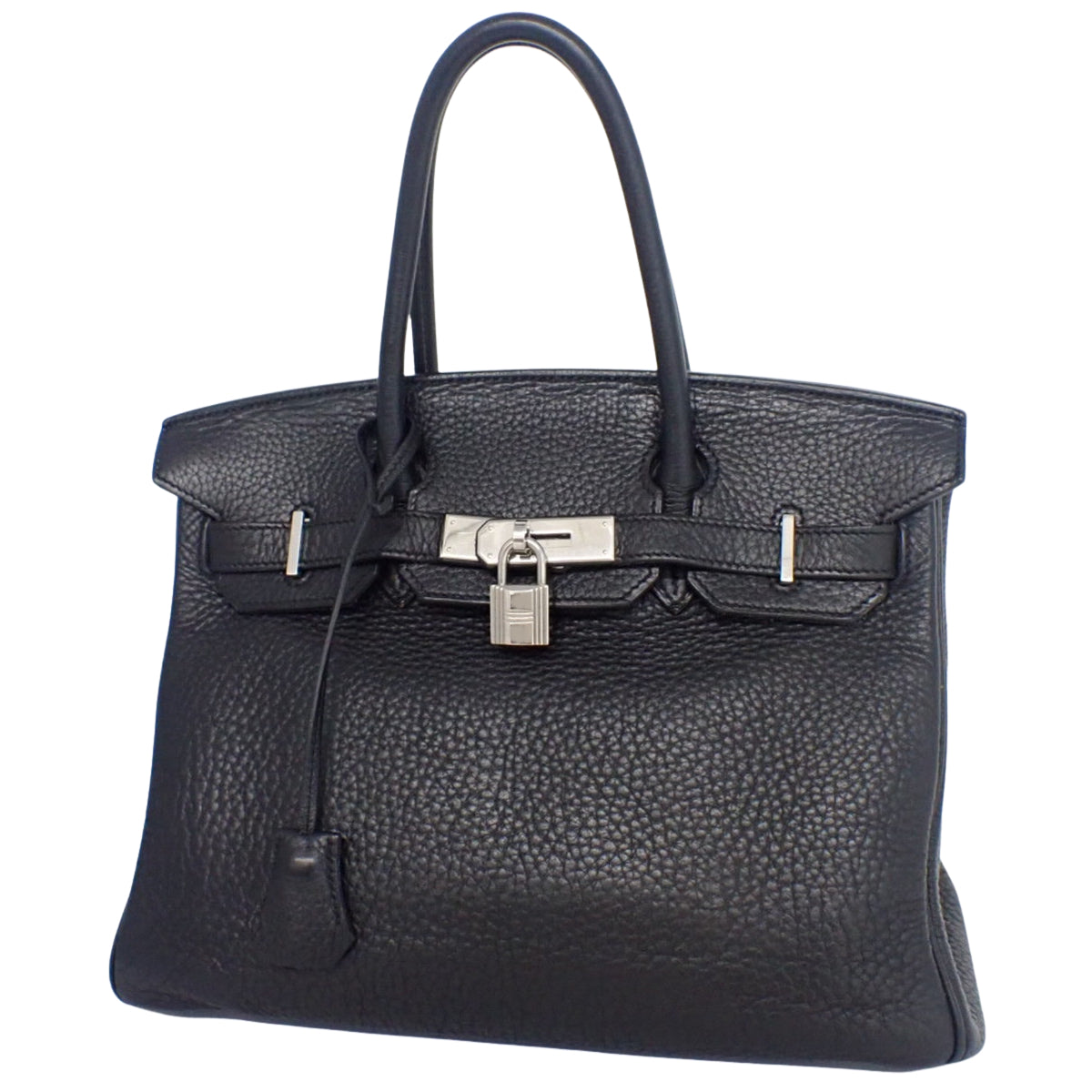 Birkin 30，Taurillon Clemence 皮革，黑色，银色五金，□N 印记