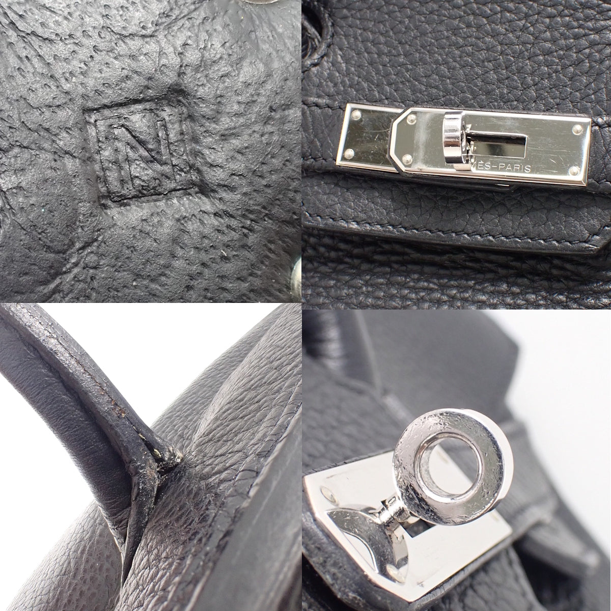 Birkin 30，Taurillon Clemence 皮革，黑色，银色五金，□N 印记