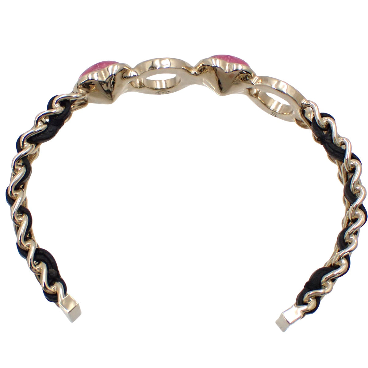 COCO Heart Bangle, Metal (GP), Leather, Faux Pearl, S