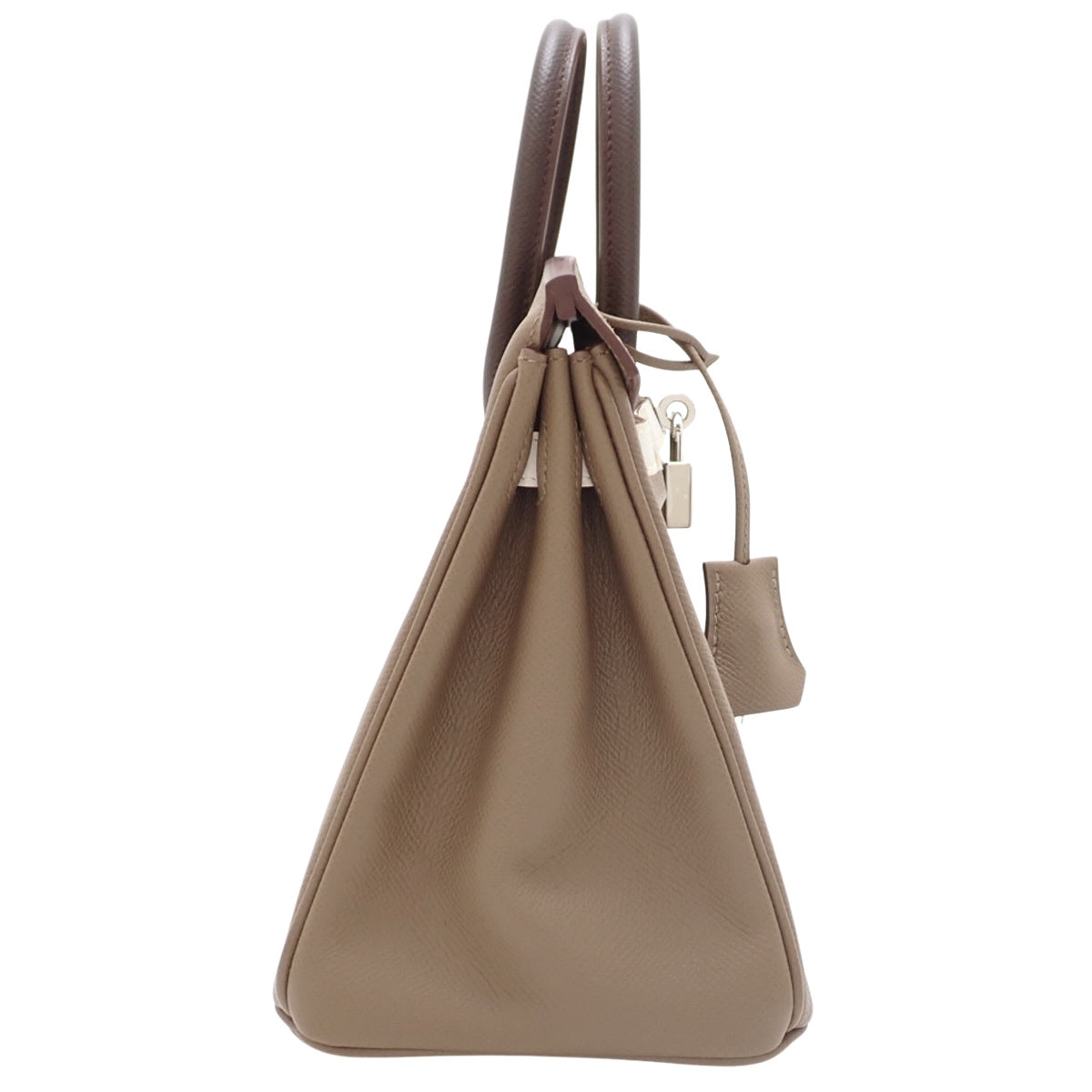 爱马仕铂金包25，三色，Epsom牛皮，大象灰/Etoupe色，Gris Perle色，Ebène色，银扣，B刻。