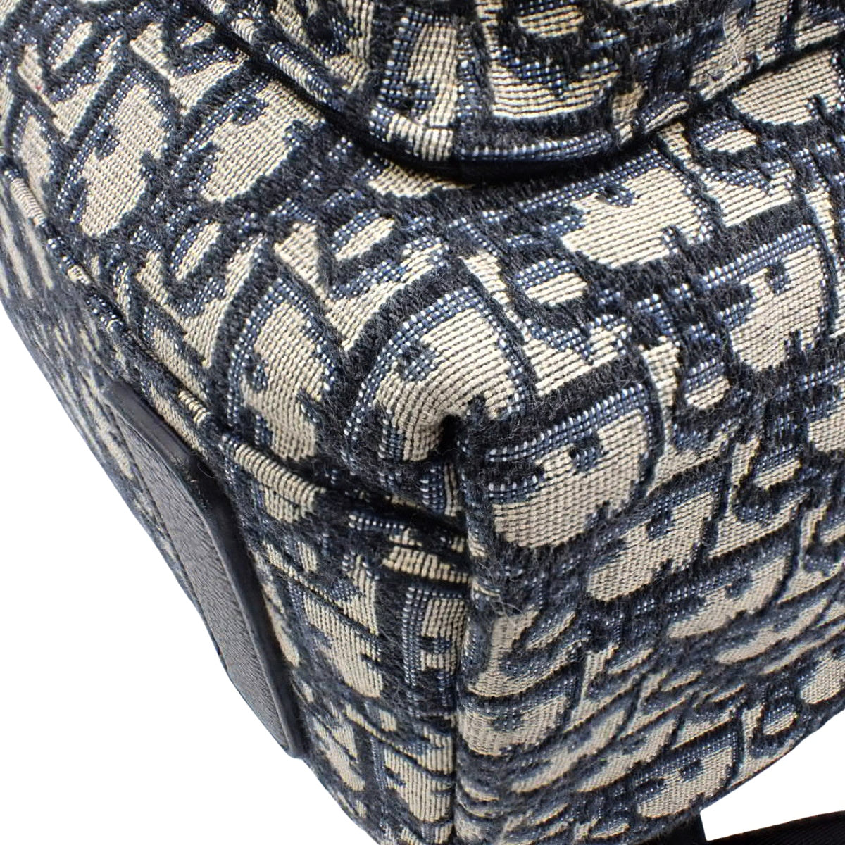 迪奥 Oblique 提花 Rider 背包 帆布 小牛皮 米色 黑色 1VOBA088YKY