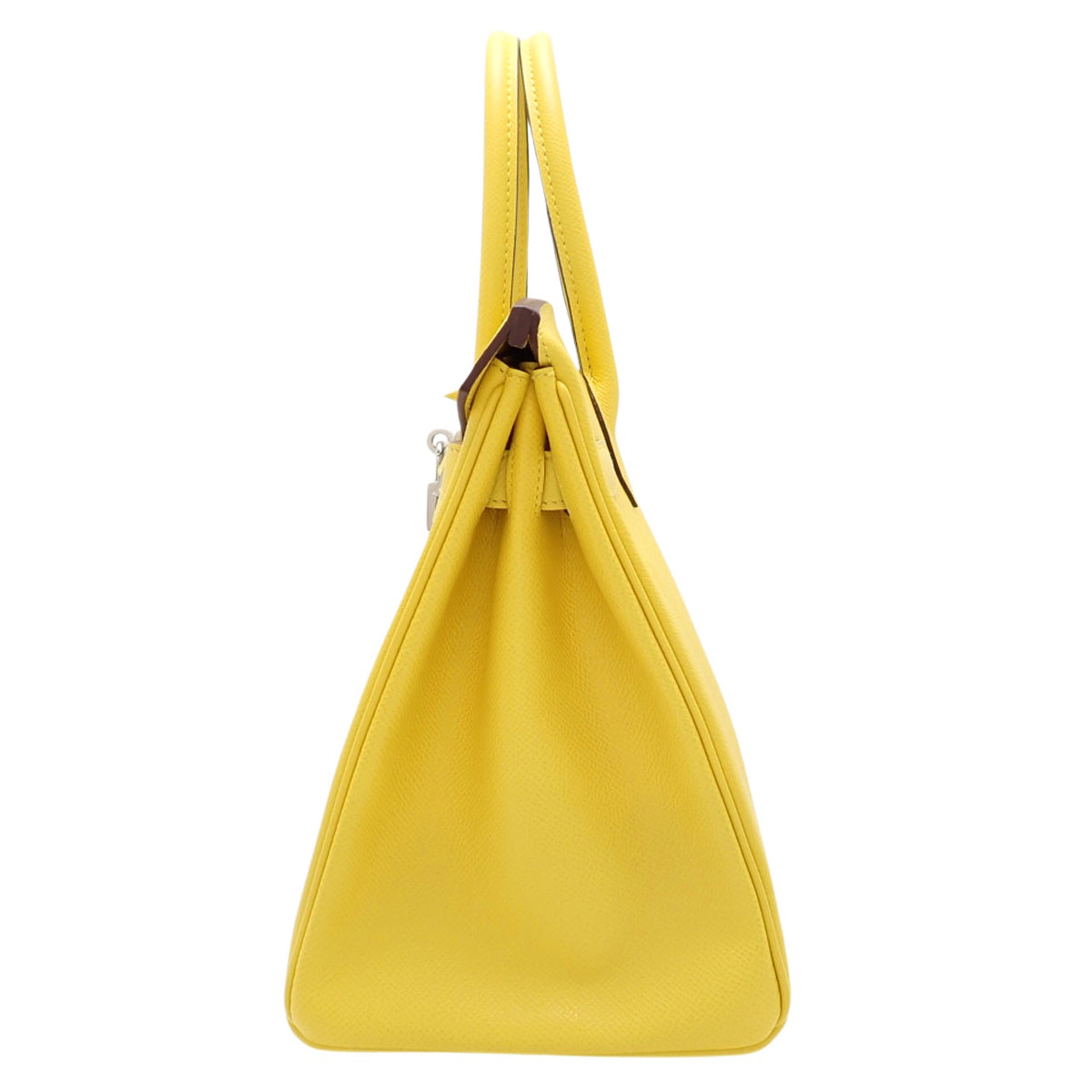 爱马仕铂金包30，Epsom小牛皮，钯金配件，那不勒斯黄，银色配件，U刻印