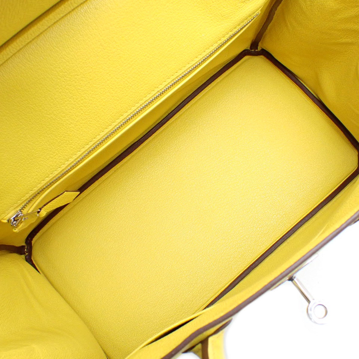 爱马仕铂金包30，Epsom小牛皮，钯金配件，那不勒斯黄，银色配件，U刻印