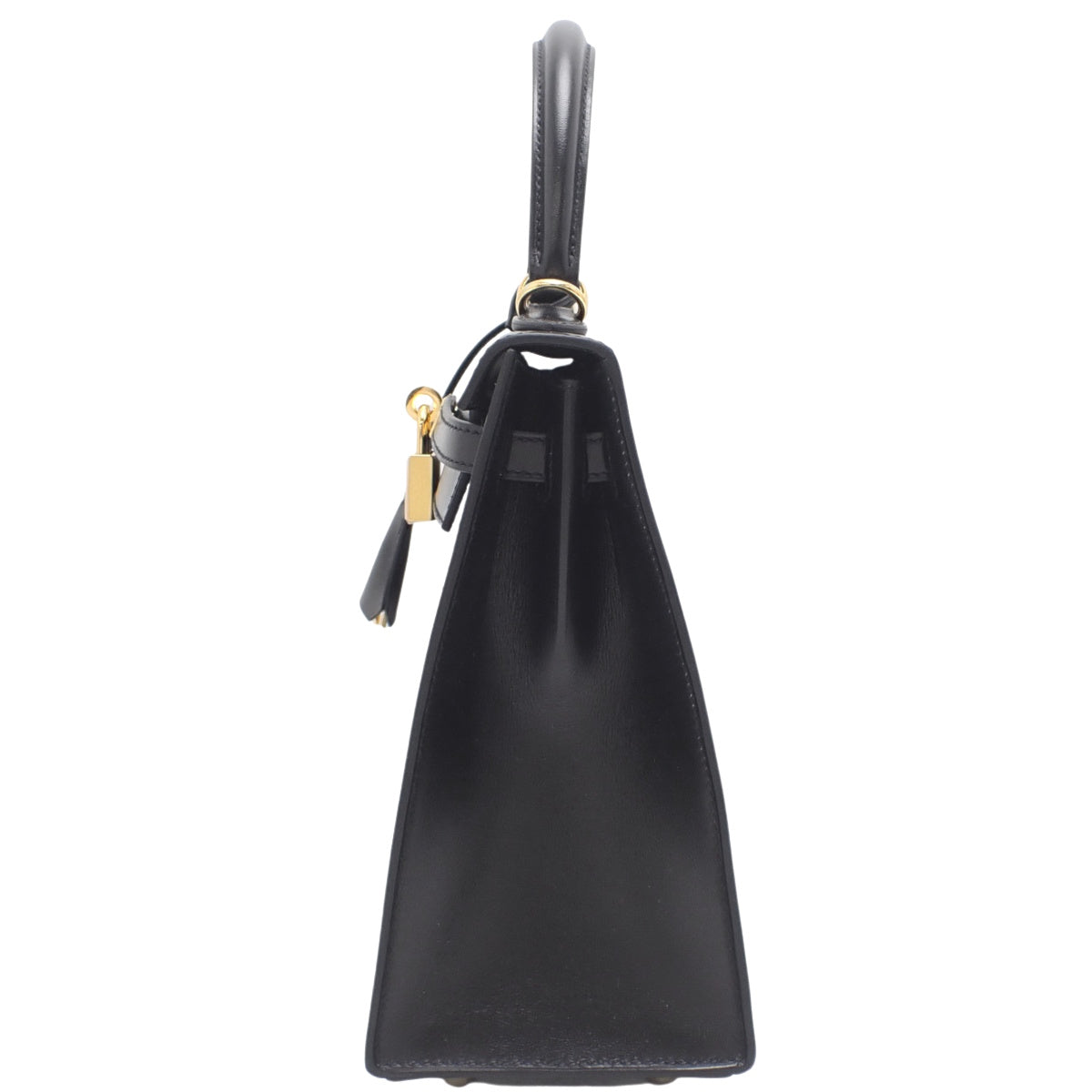 Kelly 25 (Sellier) Boxcalf Black Gold Hardware K-stamp