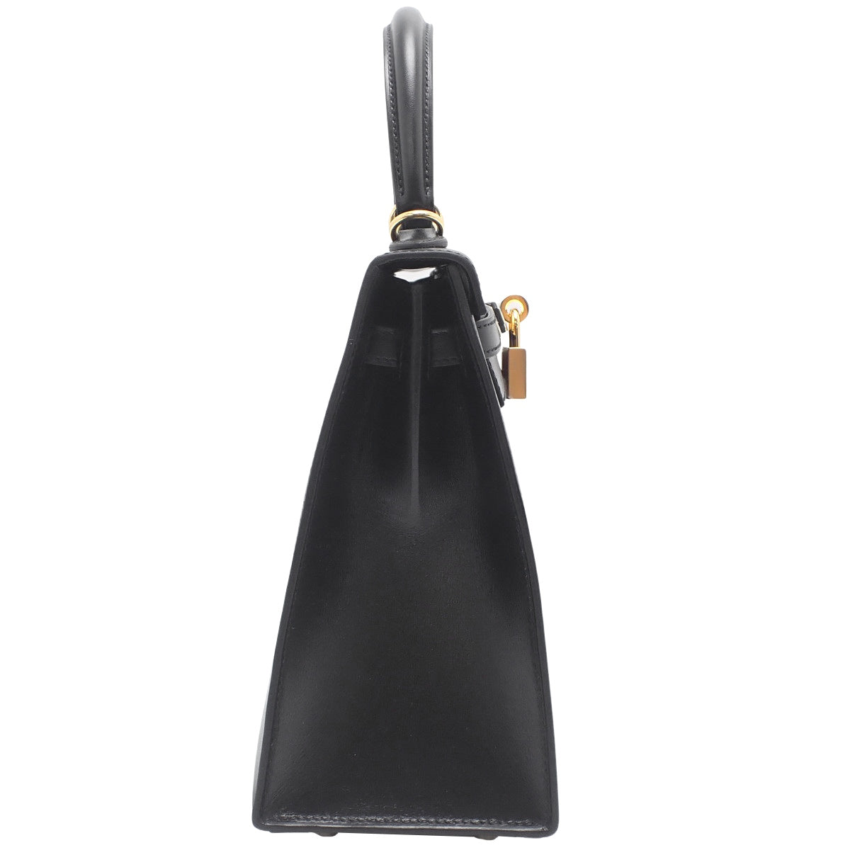 Kelly 25 (Sellier) Boxcalf Black Gold Hardware K-stamp