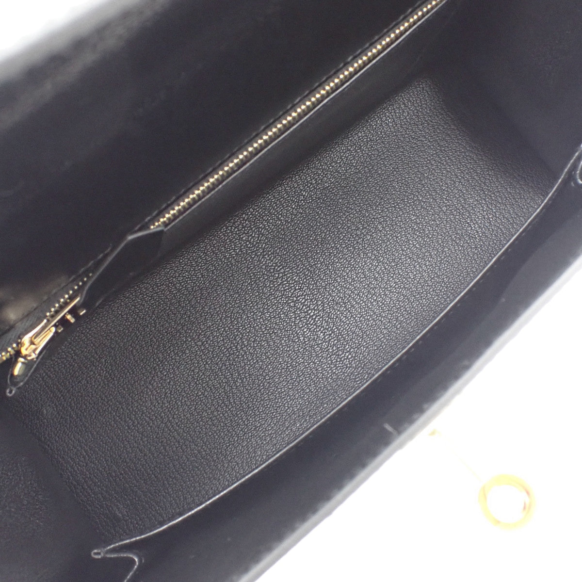 Kelly 25 (Sellier) Boxcalf Black Gold Hardware K-stamp