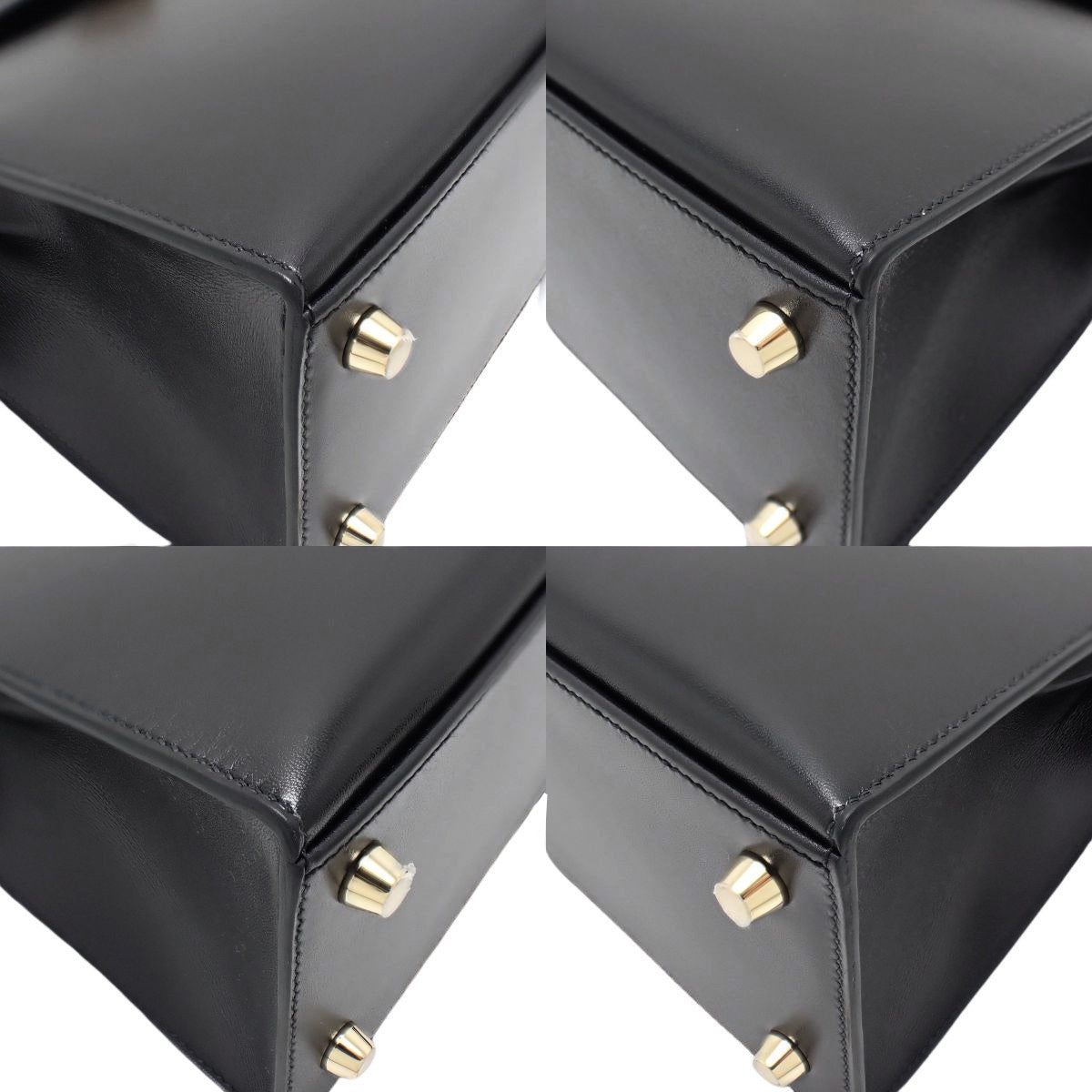 Kelly 25 (Sellier) Boxcalf Black Gold Hardware K-stamp