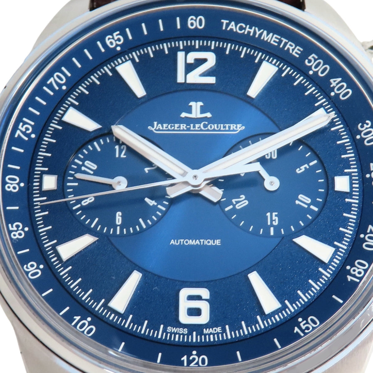 Polaris Chronograph Q9028480 SS/Leather Blue Automatic Men's