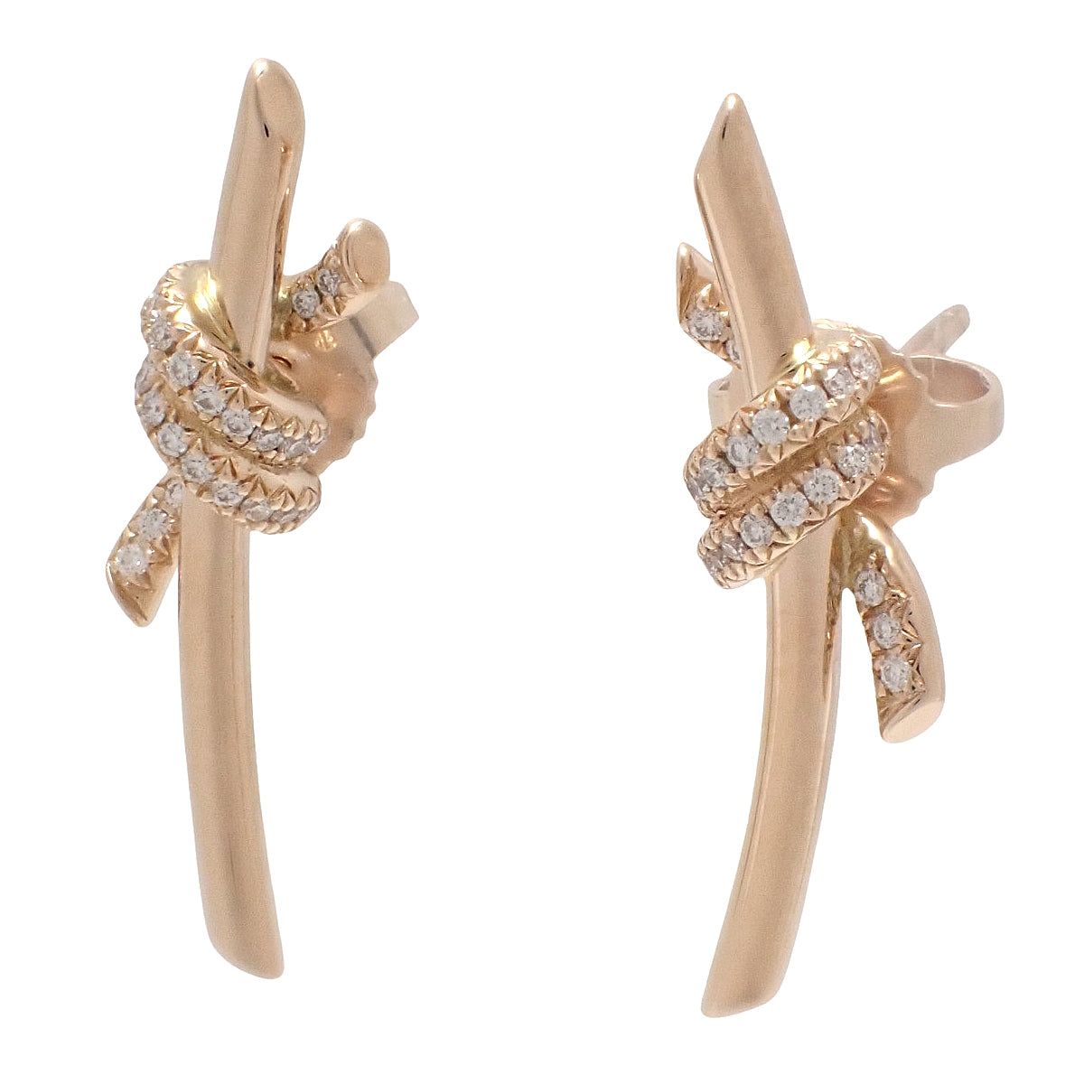 ノット ピアス ダイヤモンド K18PG 4.4g