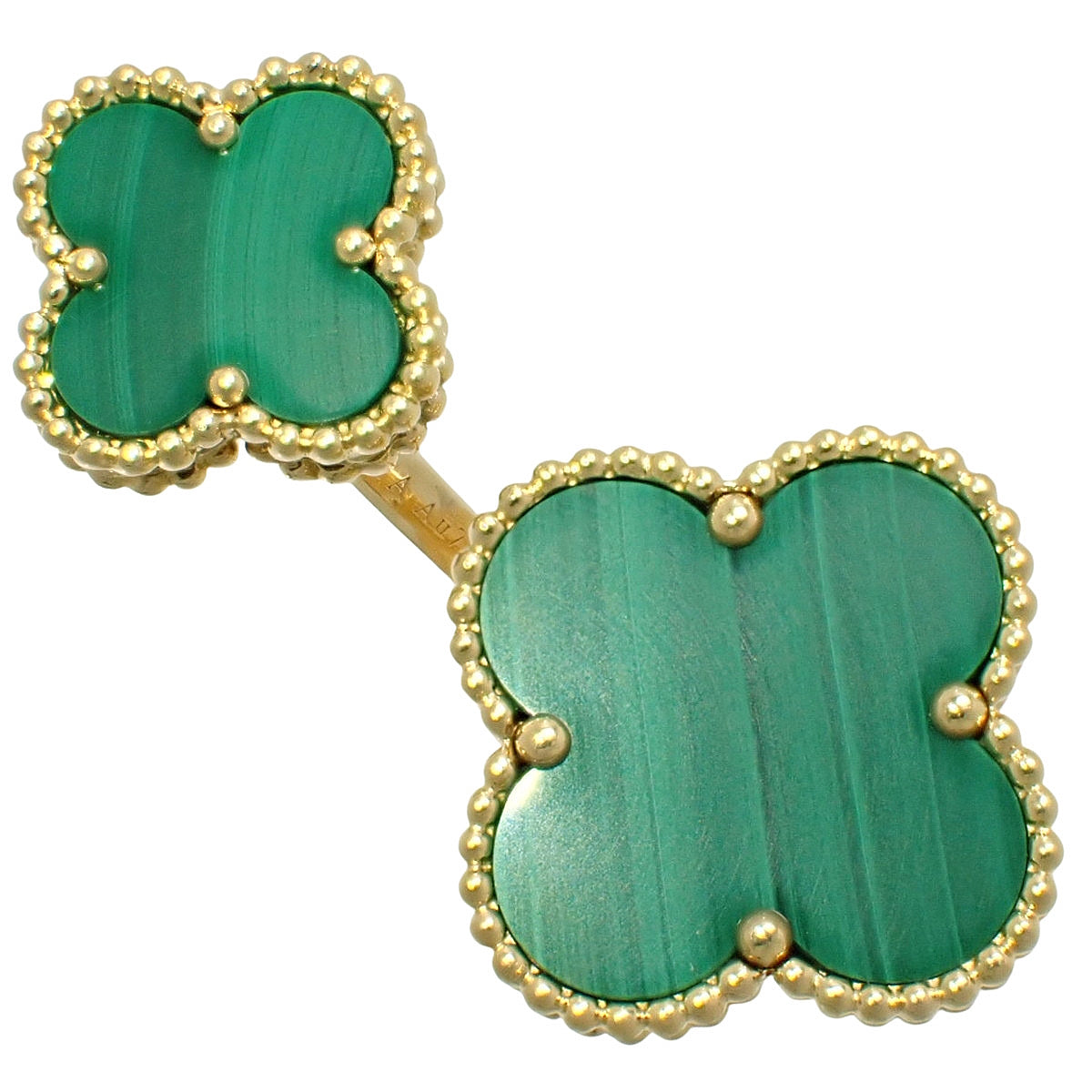 マジック アルハンブラ アントレ レ ドア リング マラカイト イエローゴールド K18YG 53 15.8g