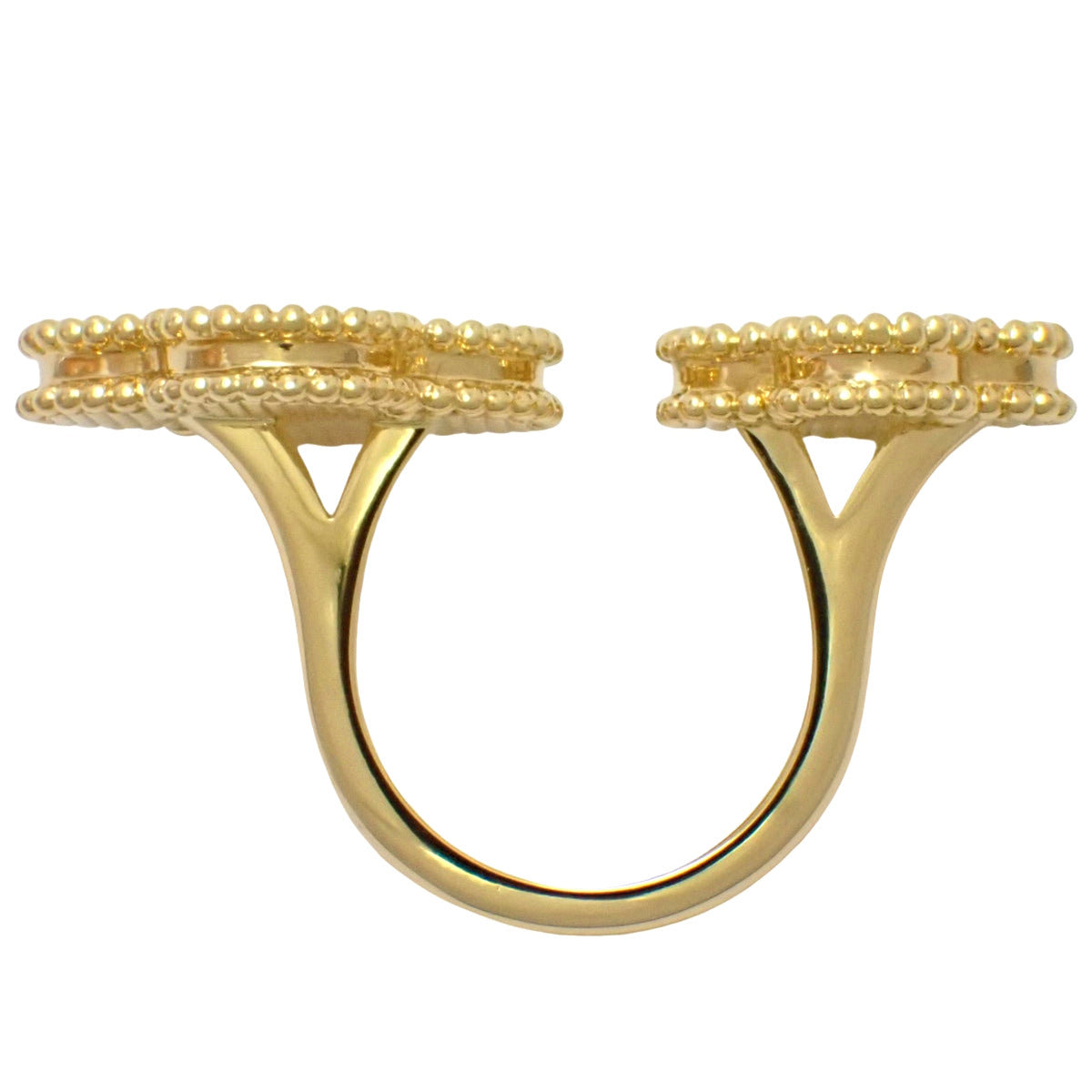 マジック アルハンブラ アントレ レ ドア リング マラカイト イエローゴールド K18YG 53 15.8g