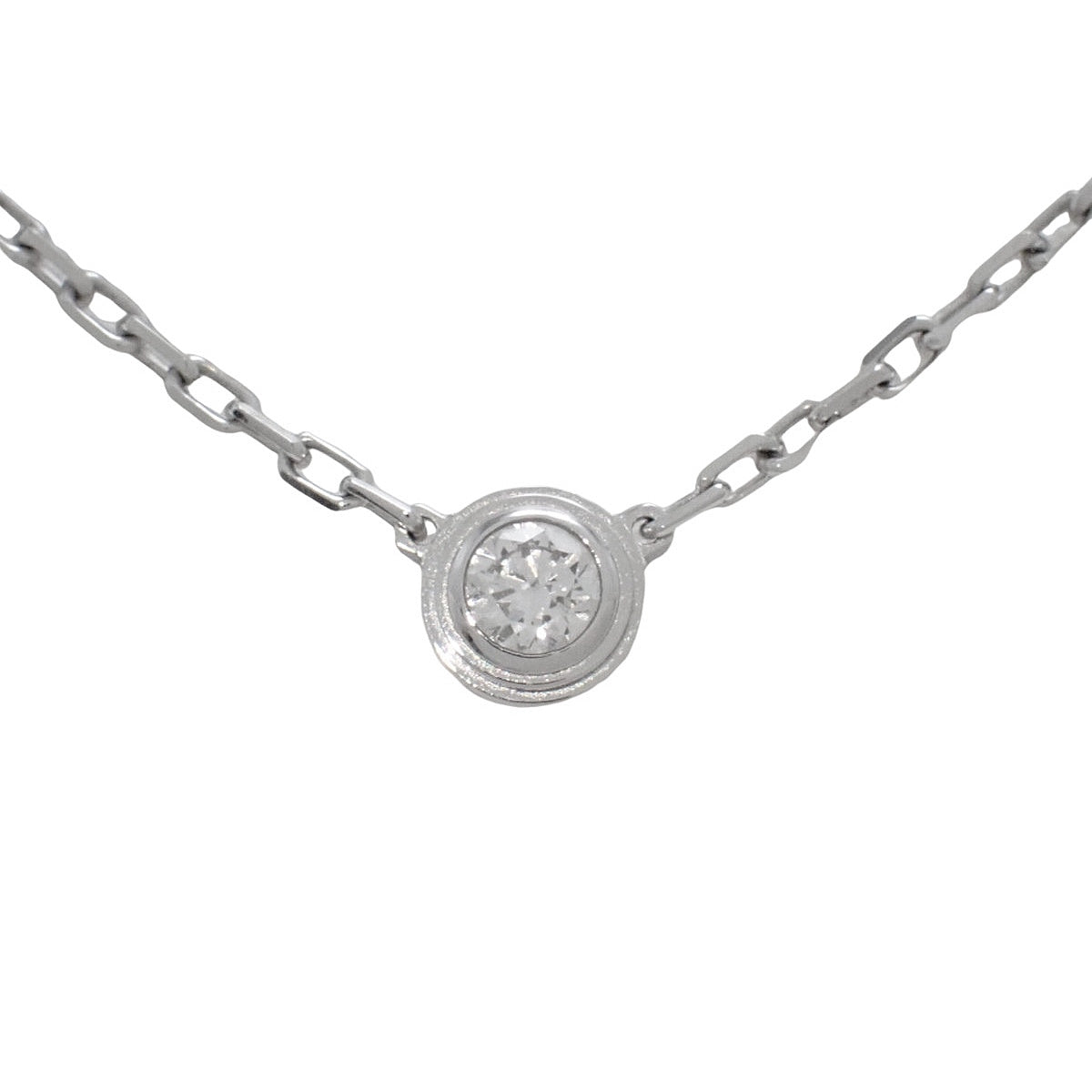 ダムール ネックレス スモールモデル ダイヤモンド ホワイトゴールド K18WG 2.9g