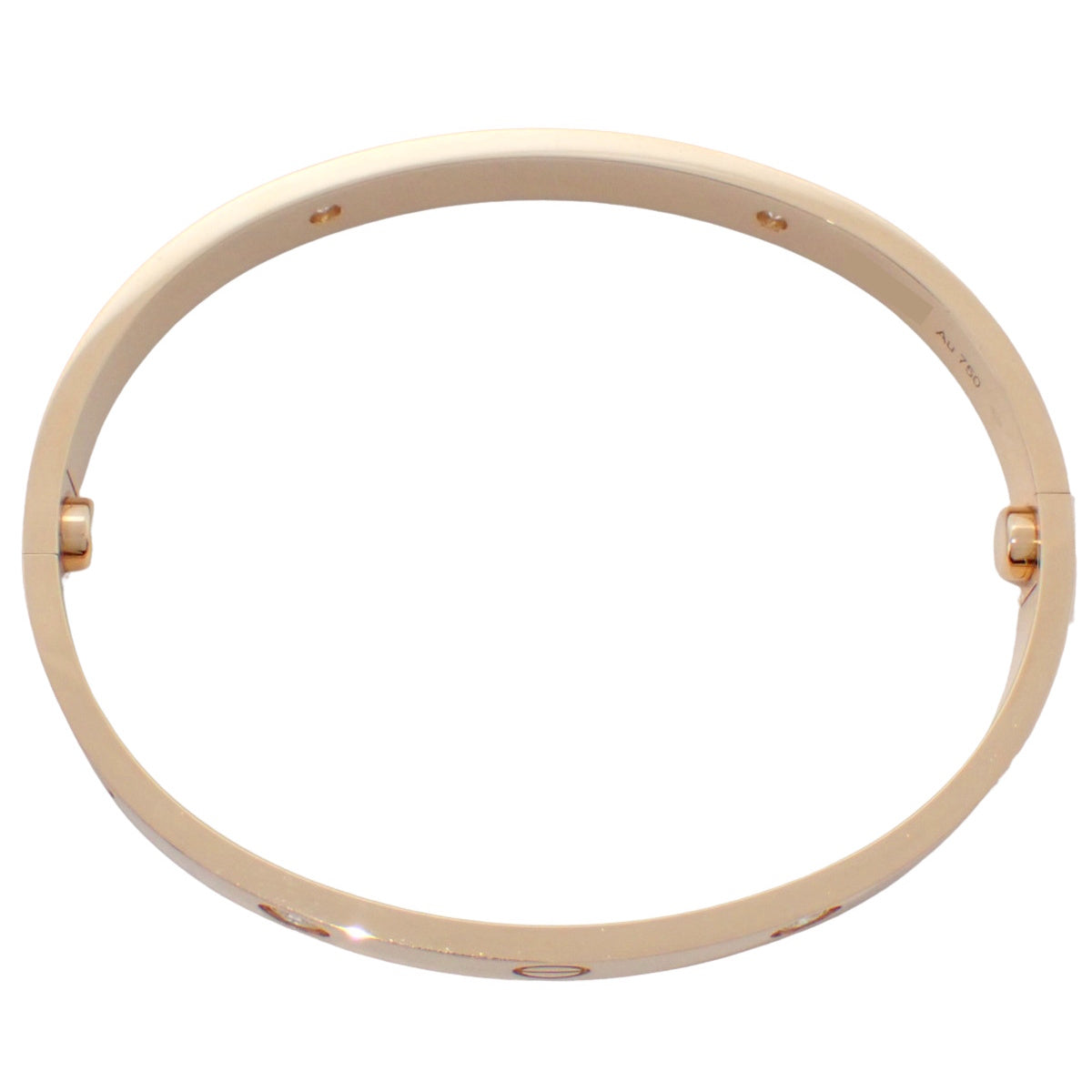 LOVE Bracelet, classic model, 4 diamonds, pink gold K18PG, size 17, 33.0g