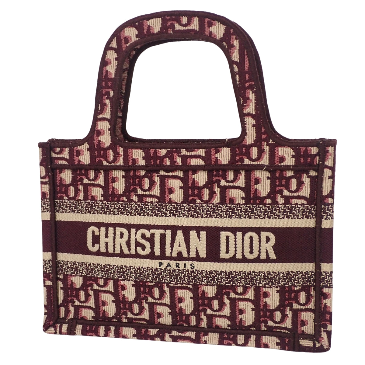 Book Tote ブックトート バッグ ミニ キャンバス ボルドー ディオールオブリーク ジャカード