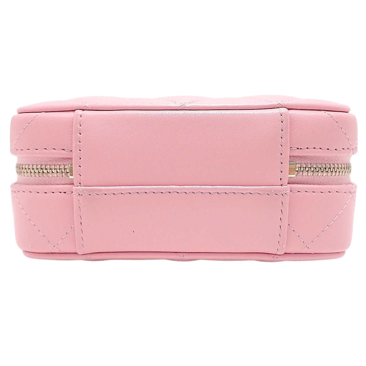 Matelassé Coco Mark Mini Vanity Chain Shoulder Bag Lambskin Pink