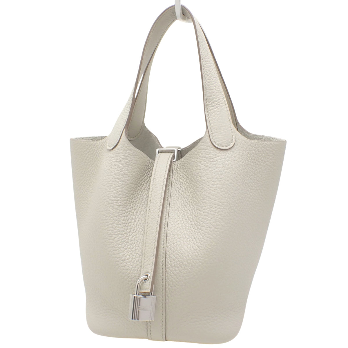 【Brand new】Picotin Lock PM Taurillon Clemence Palladium Hardware Beton Silver Hardware K stamp