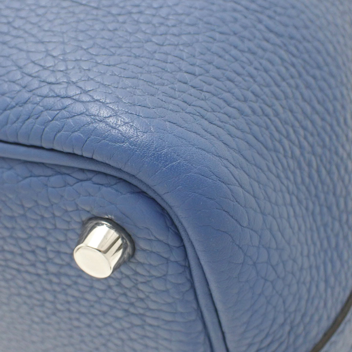 Picotin Lock PM, Taurillon Clemence, Blue Agate, Silver Hardware, X stamp