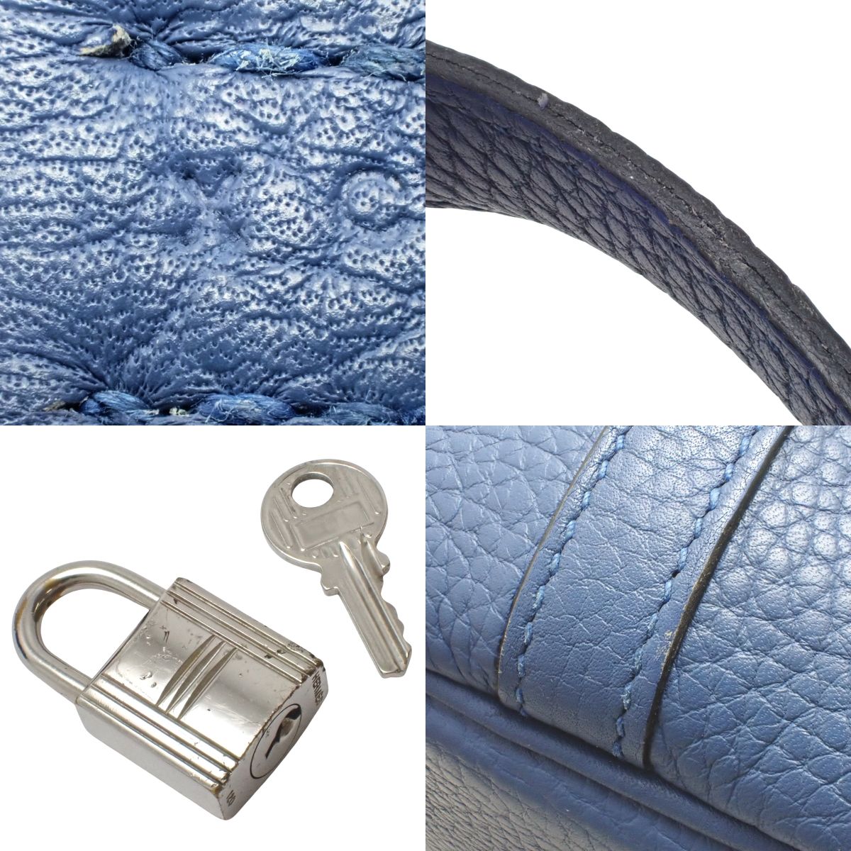 Picotin Lock PM, Taurillon Clemence, Blue Agate, Silver Hardware, X stamp