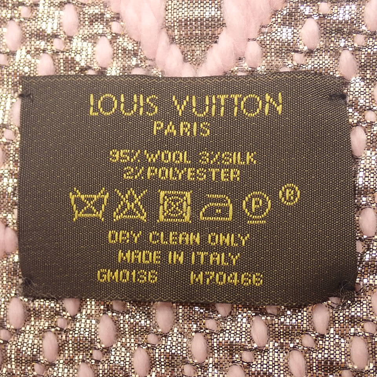 モノグラム エシャルプ・ロゴマニア シャイン ウール シルク ポリエステル ローズ・バレリーヌ M70466