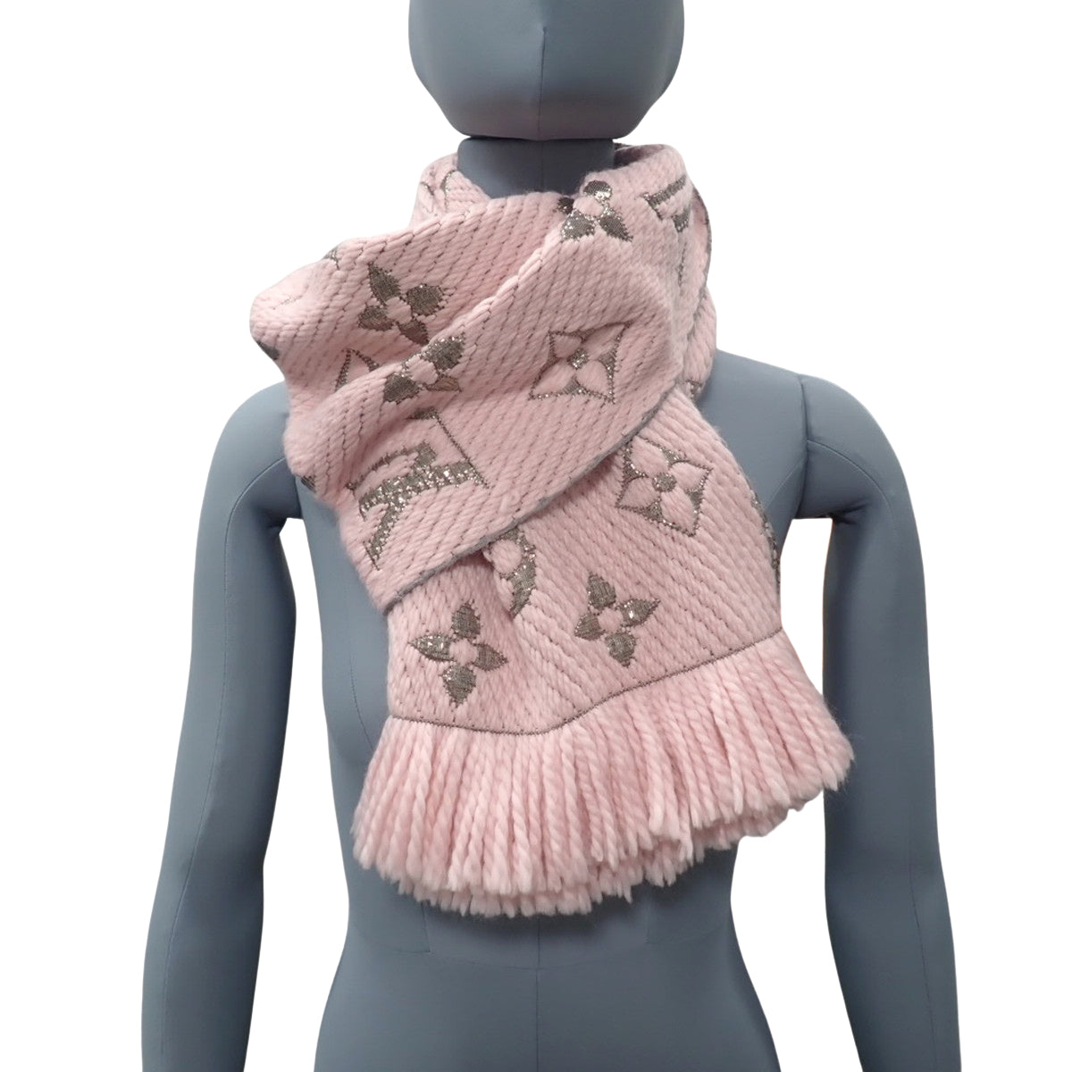 モノグラム エシャルプ・ロゴマニア シャイン ウール シルク ポリエステル ローズ・バレリーヌ M70466