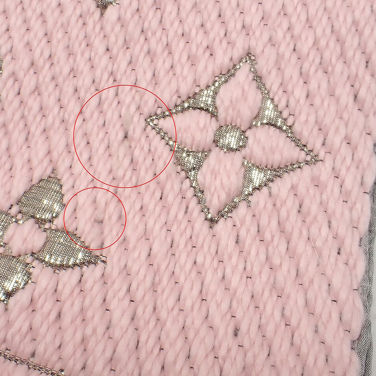 モノグラム エシャルプ・ロゴマニア シャイン ウール シルク ポリエステル ローズ・バレリーヌ M70466