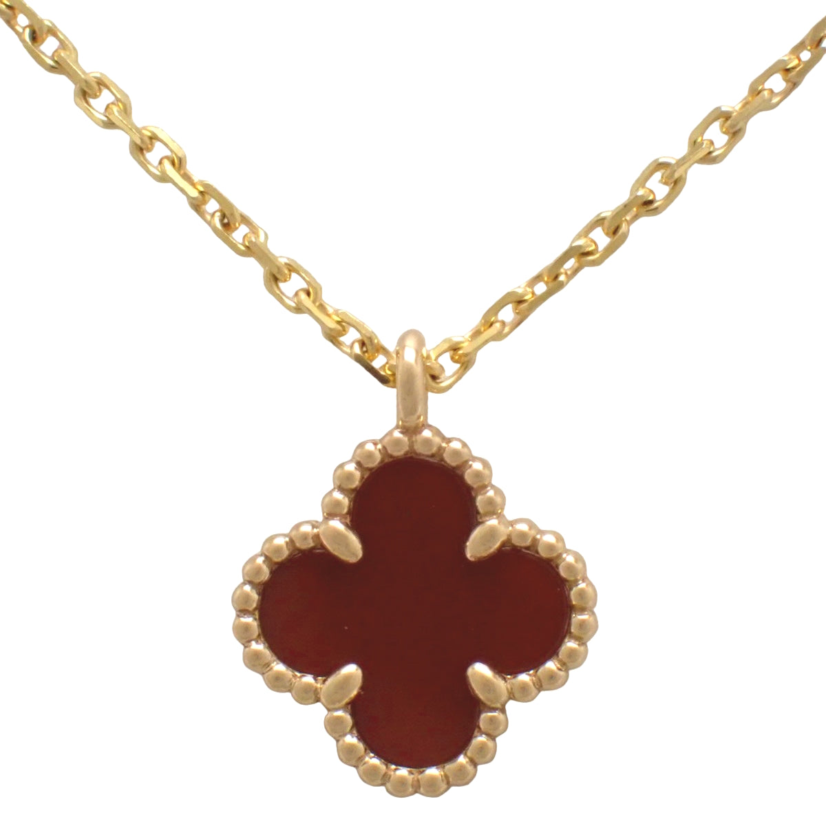 スウィート アルハンブラ ペンダント カーネリアン ピンクゴールド K18PG 2.7g