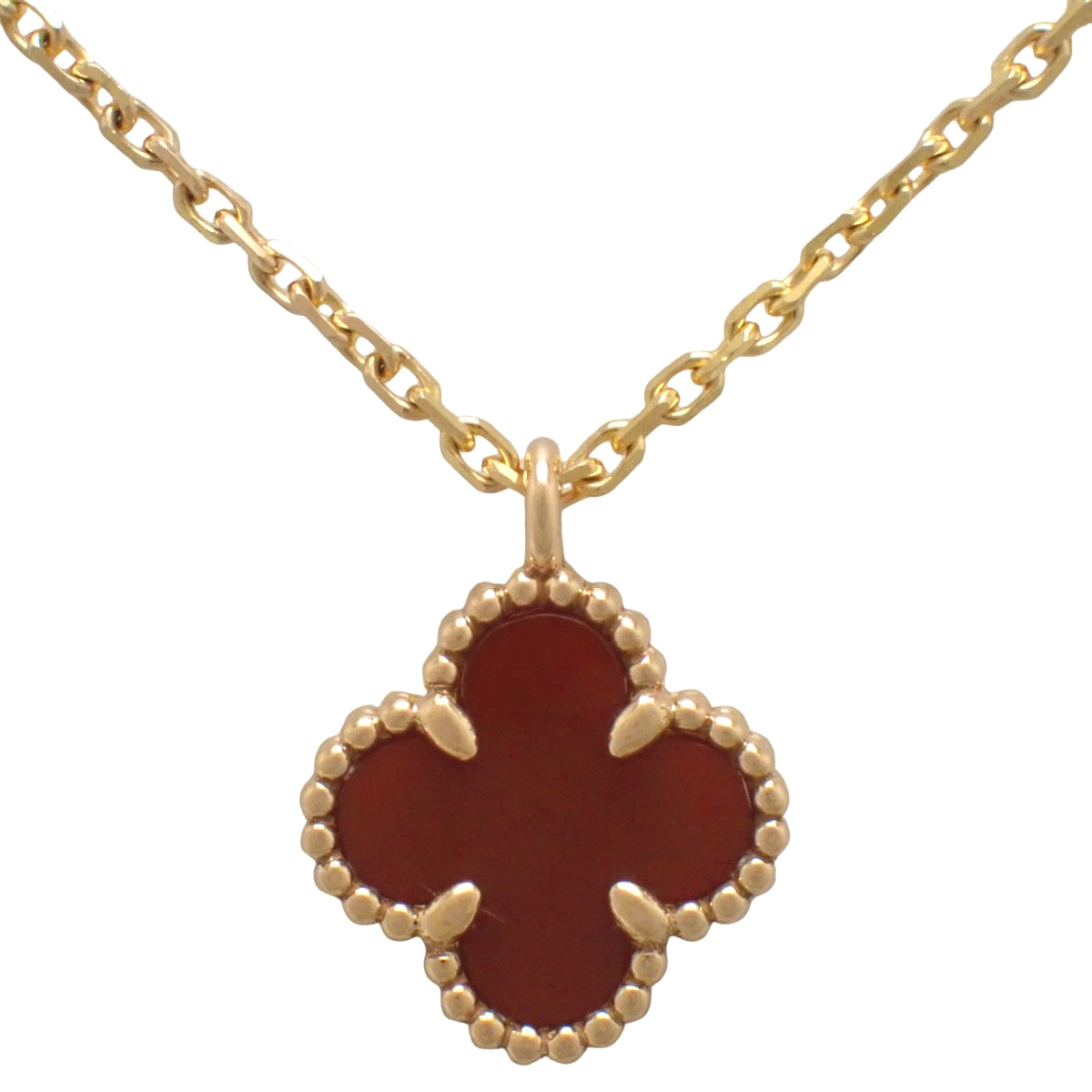 スウィート アルハンブラ ペンダント カーネリアン ピンクゴールド K18PG 2.7g