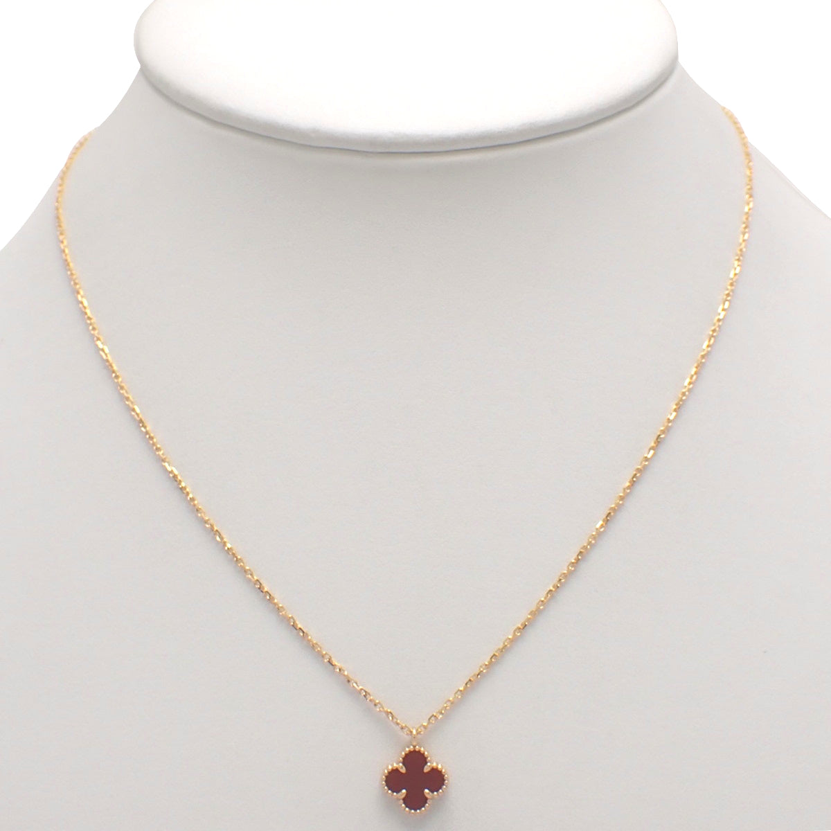 スウィート アルハンブラ ペンダント カーネリアン ピンクゴールド K18PG 2.7g