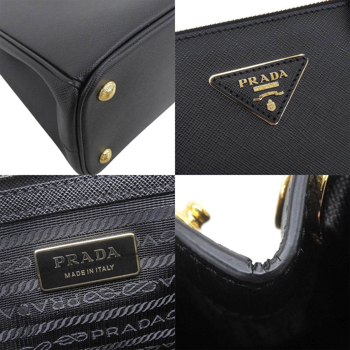 ガレリア ミディアムバッグ サフィアーノレザー NERO ネロ 1BA863