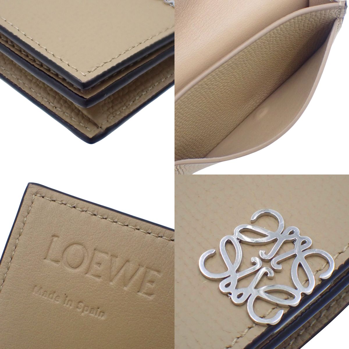 Anagram business card holder in calfskin SAND C821M97X03