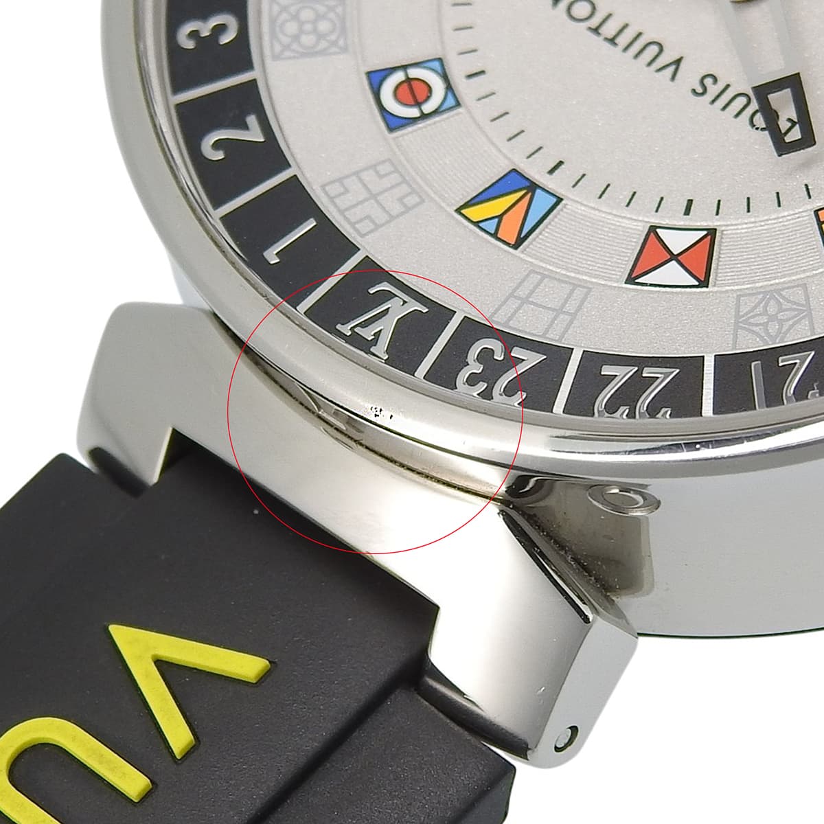 タンブール ムーン デュアルタイム GMT QA096Z SS/ラバー シルバー クオーツ メンズ