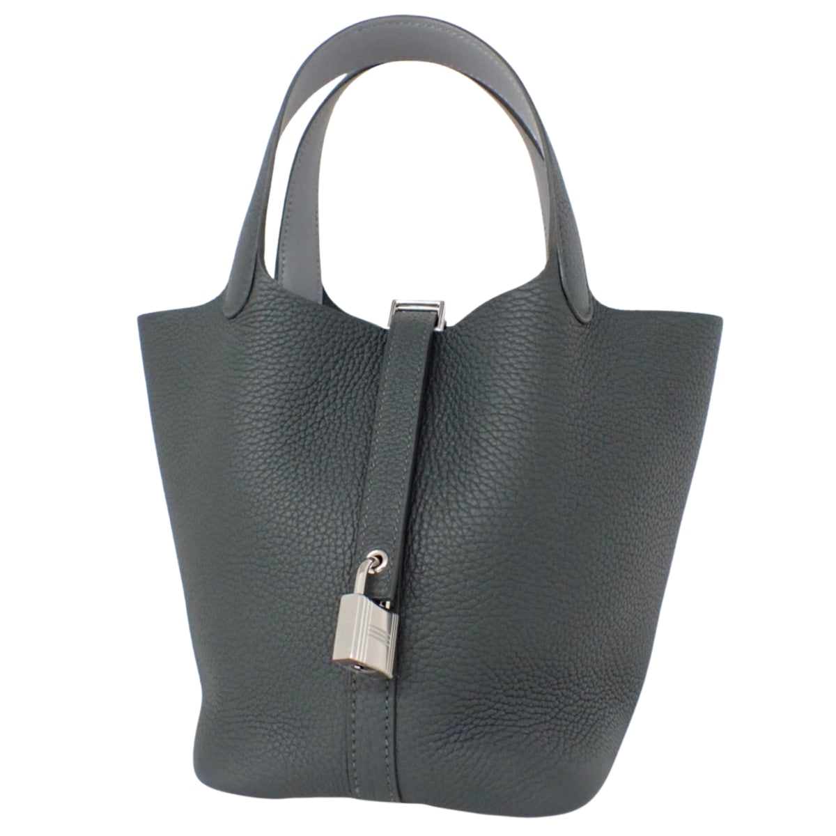 【未使用】Picotin Lock Eclat PM Taurillon Clemence Palladium 金属件 翠绿红树林 灰麻 K刻印