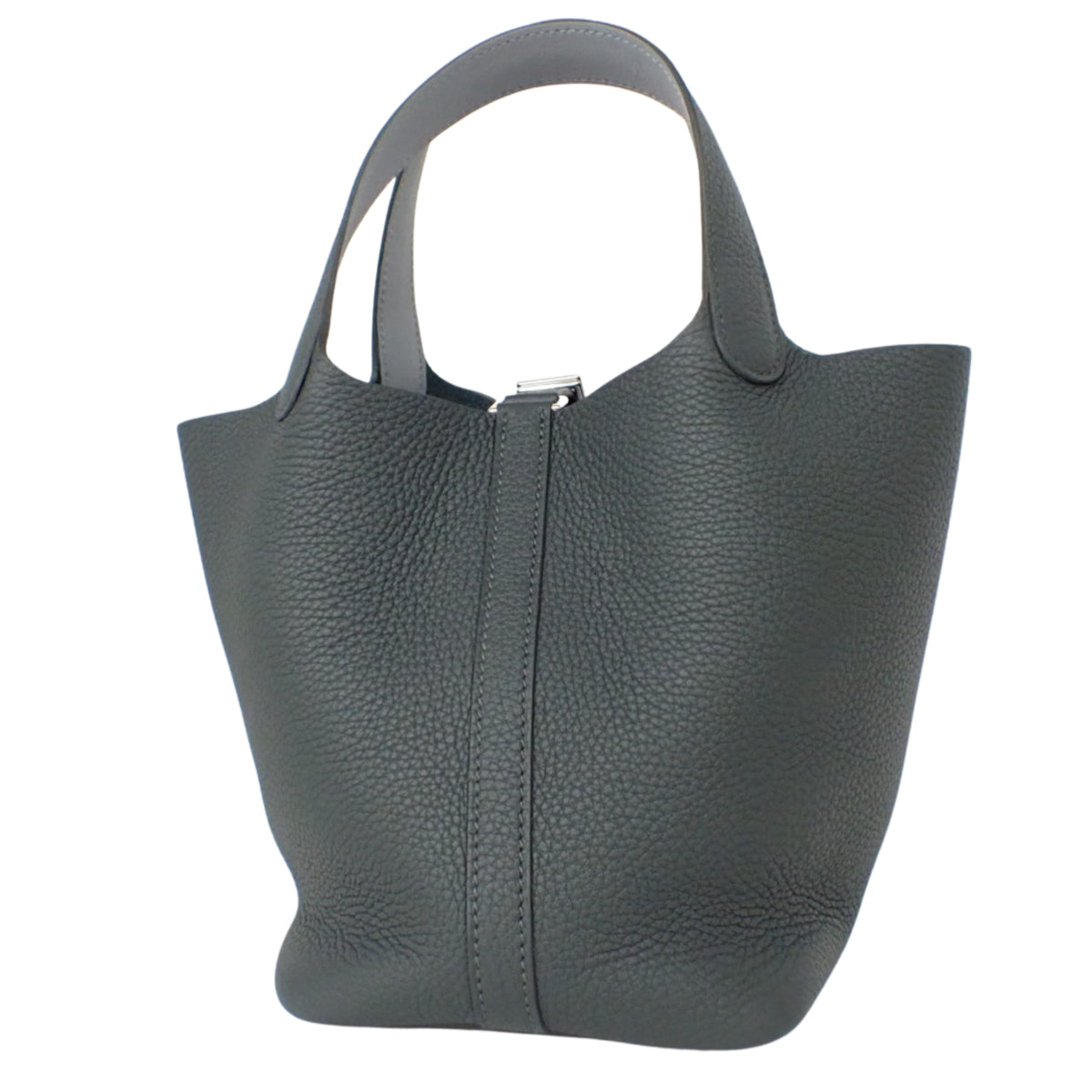 【未使用】Picotin Lock Eclat PM Taurillon Clemence Palladium 金属件 翠绿红树林 灰麻 K刻印