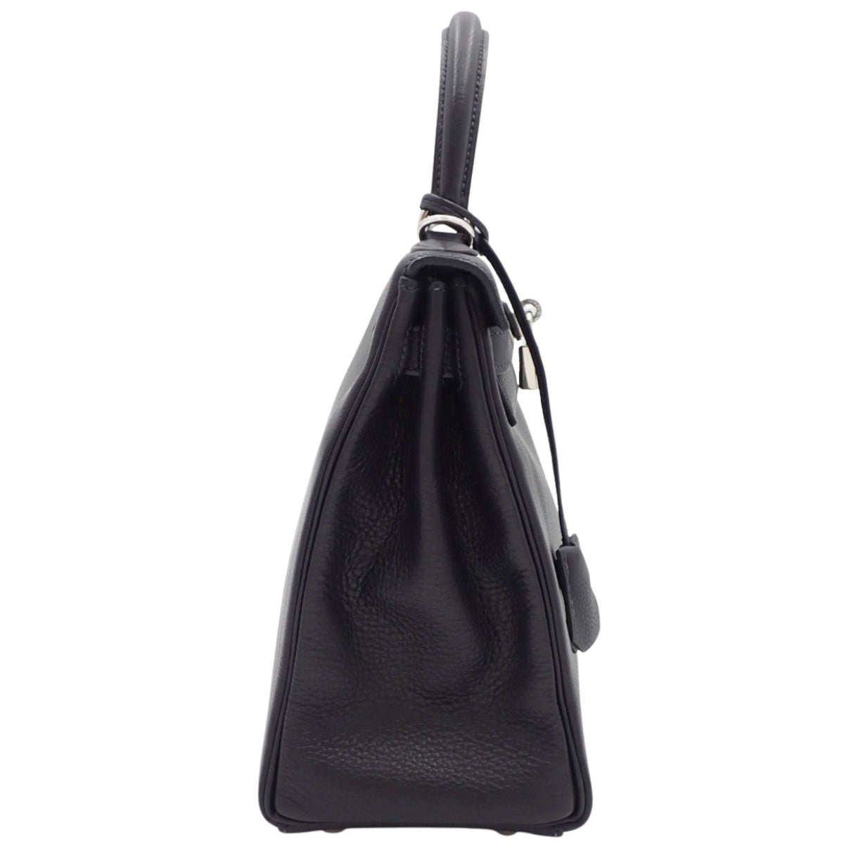 ケリー28 (内縫い) トリヨンクレマンス プルノワール シルバー金具 □E刻印