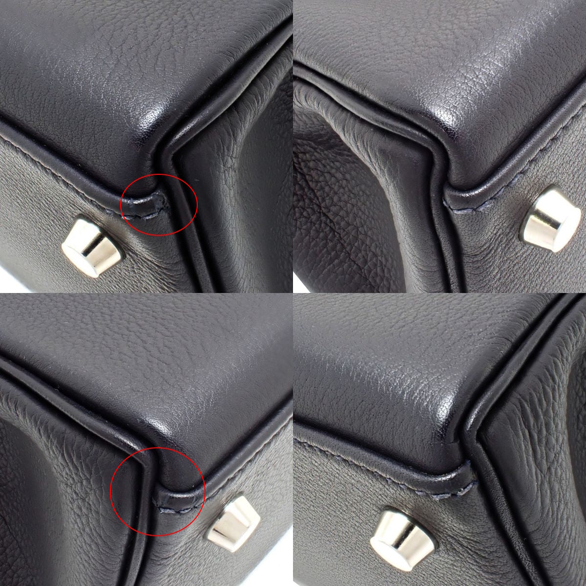 ケリー28 (内縫い) トリヨンクレマンス プルノワール シルバー金具 □E刻印