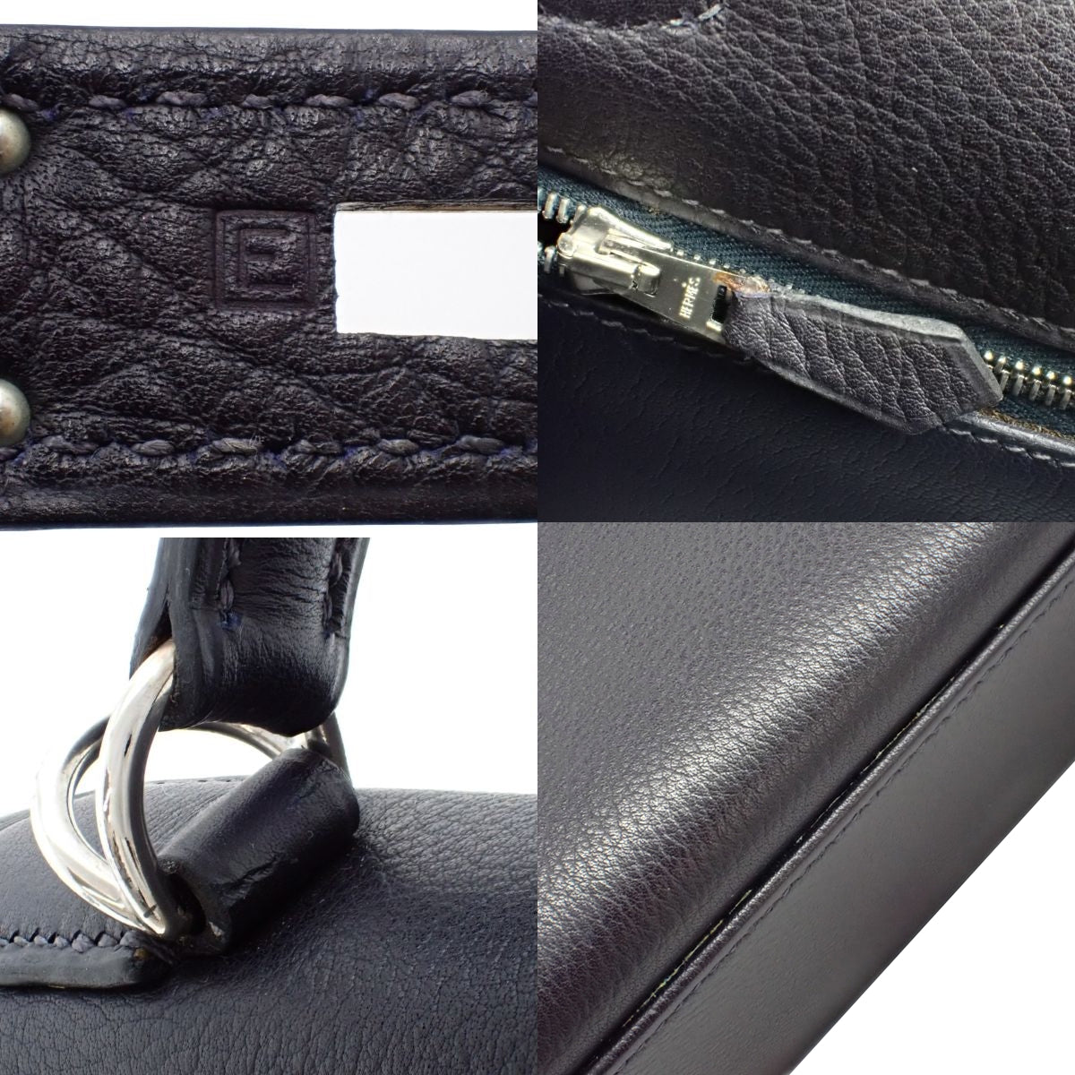 ケリー28 (内縫い) トリヨンクレマンス プルノワール シルバー金具 □E刻印