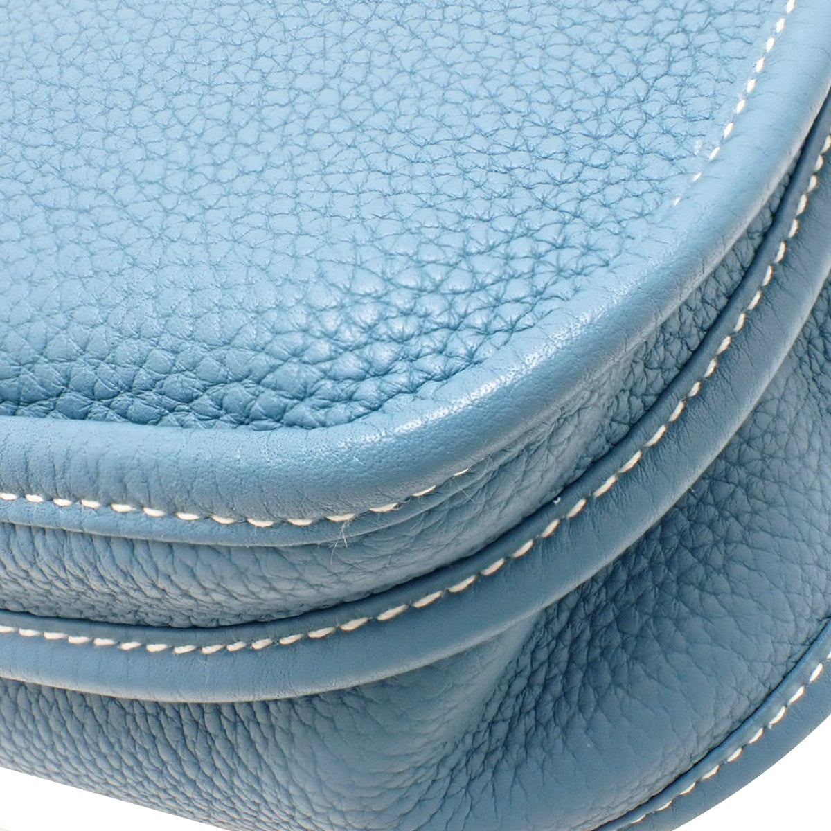 Evelyne 3PM Taurillon Clemence Bleu Jean Silver Hardware JO Stamp