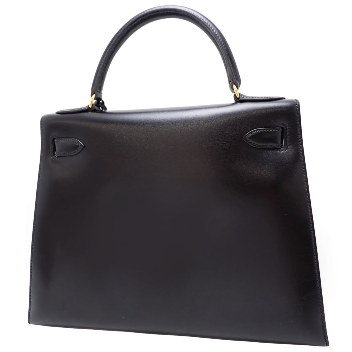 ケリー28 (外縫い) ボックスカーフ ブラック ゴールド金具 〇U刻印