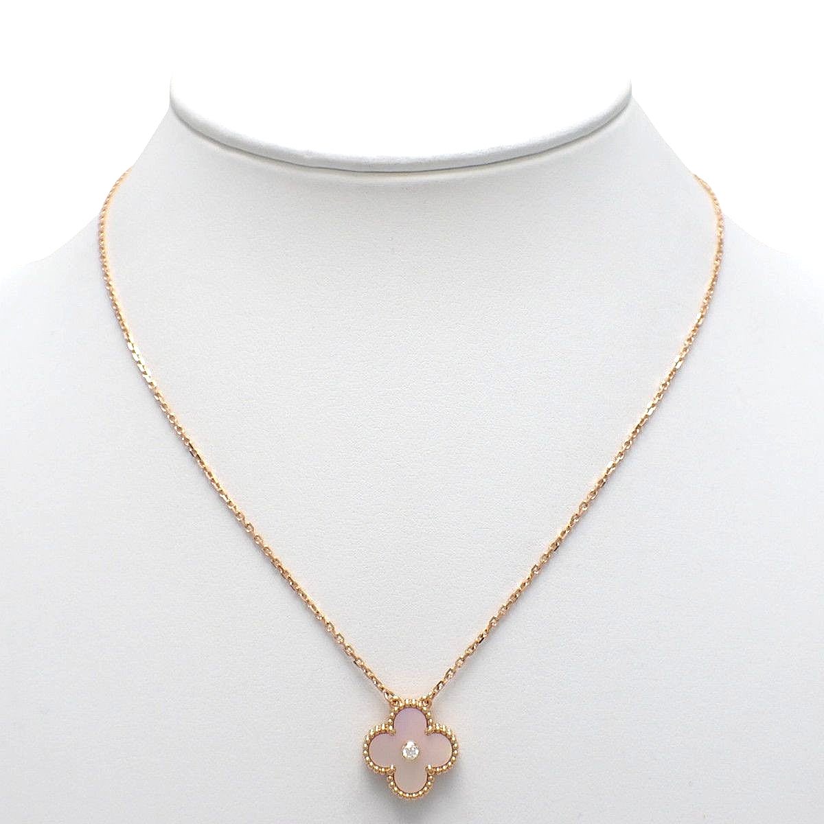 Vintage Alhambra Pendant Mother-of-Pearl/Diamond Pink Gold K18PG 6.3g 2025 Holiday Limited