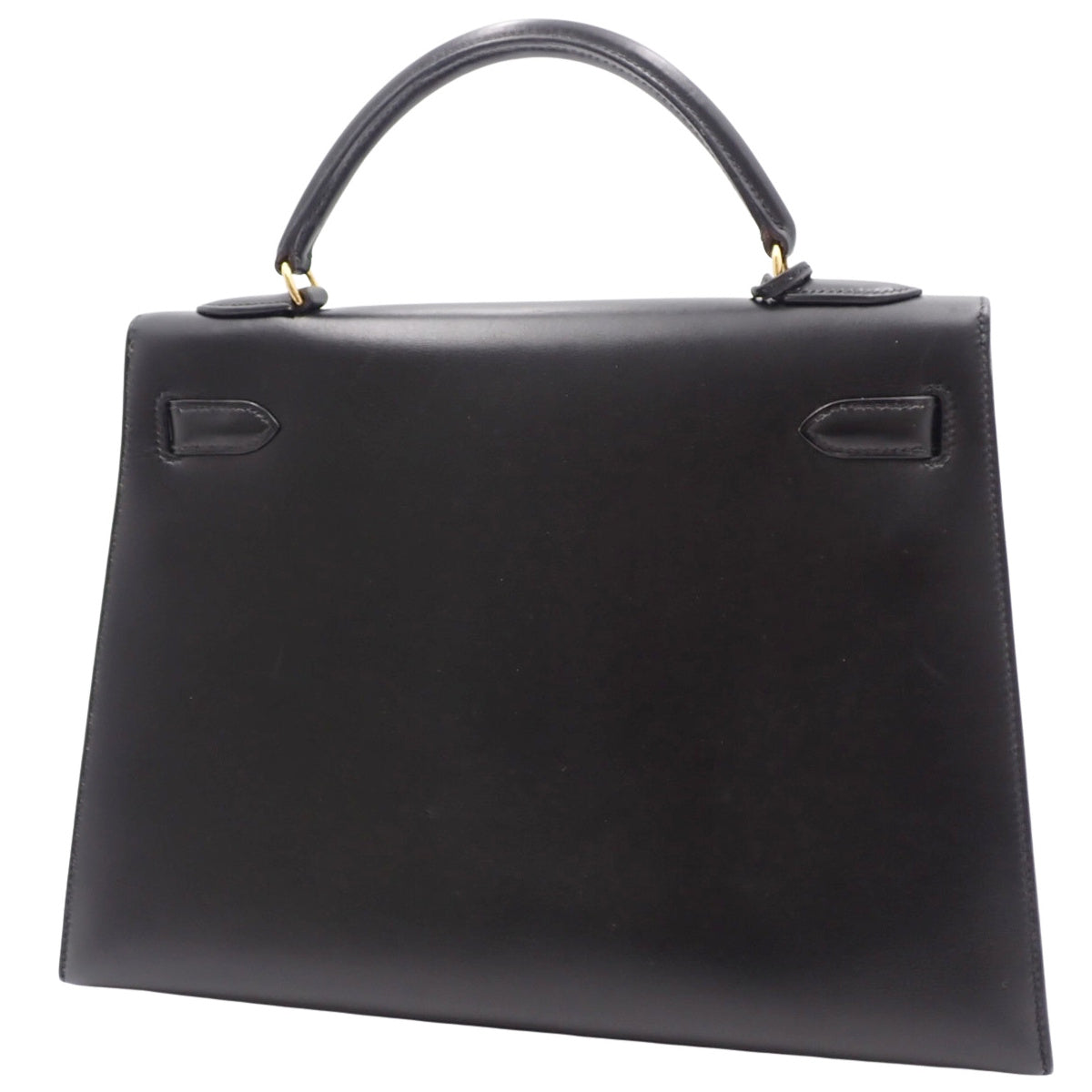 ケリー32 (外縫い) ボックスカーフ ブラック ゴールド金具 〇U刻印