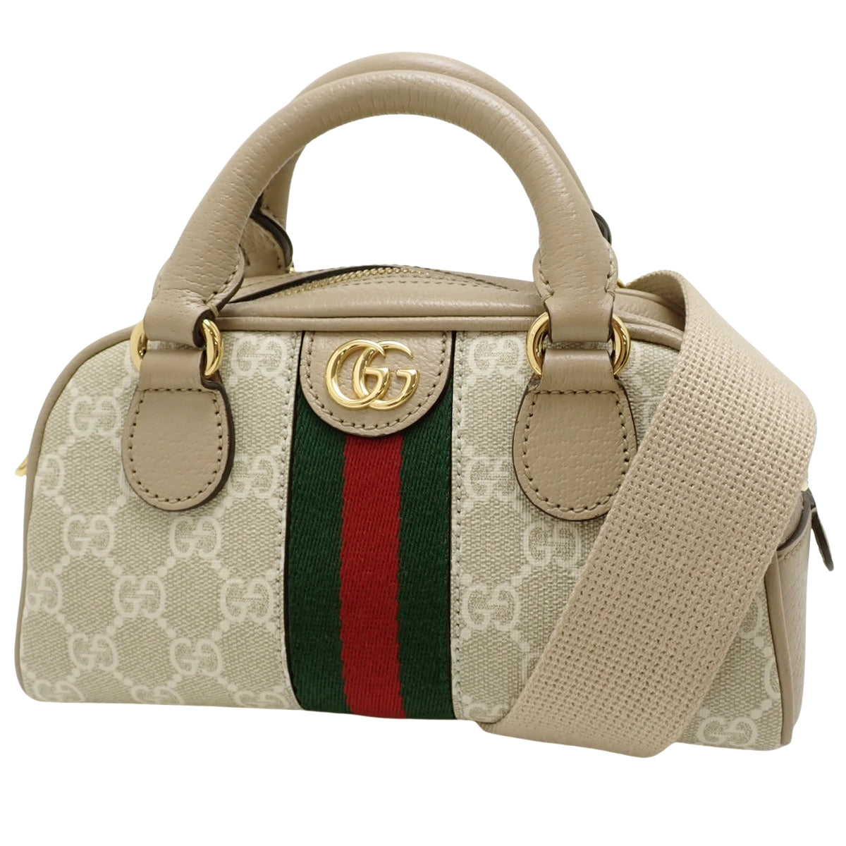 Ophidia 2-Way Bag GG Supreme Canvas Beige Green Red 724606