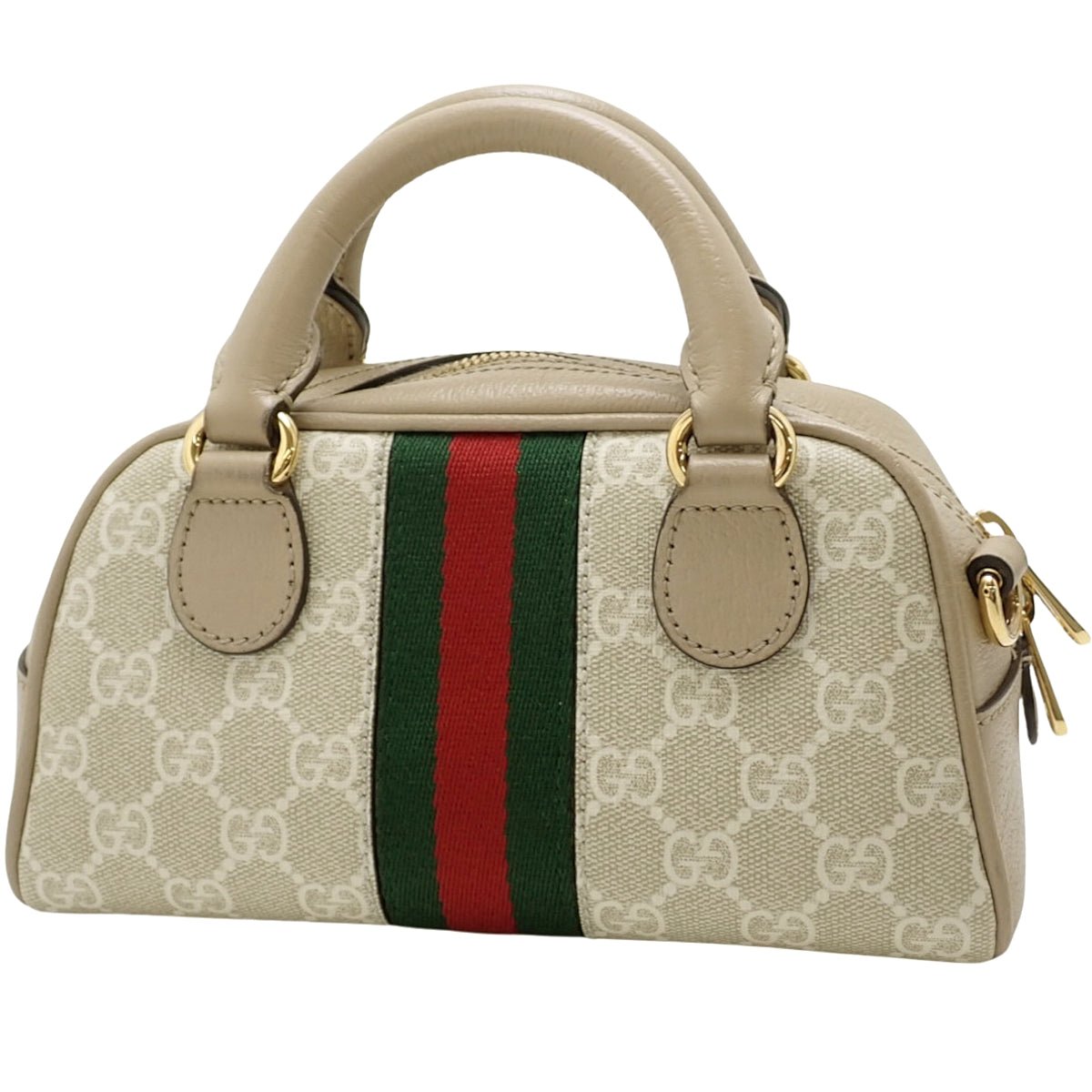 Ophidia 2-Way Bag GG Supreme Canvas Beige Green Red 724606