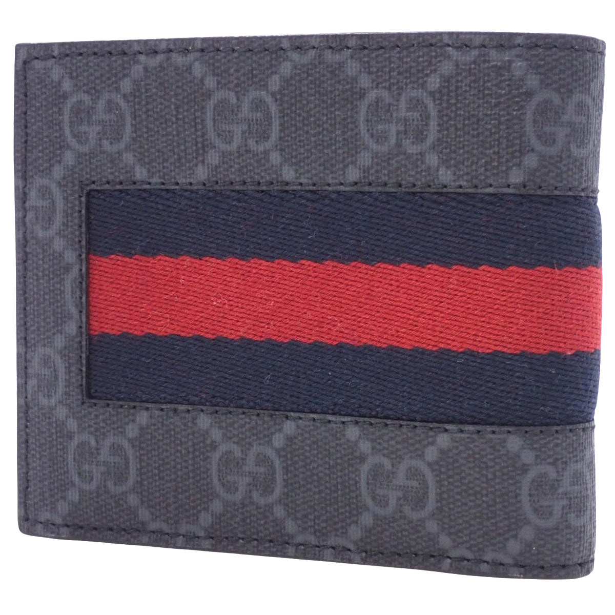 New Web Bi-fold Wallet GG Supreme Black Gray Navy Red 408826